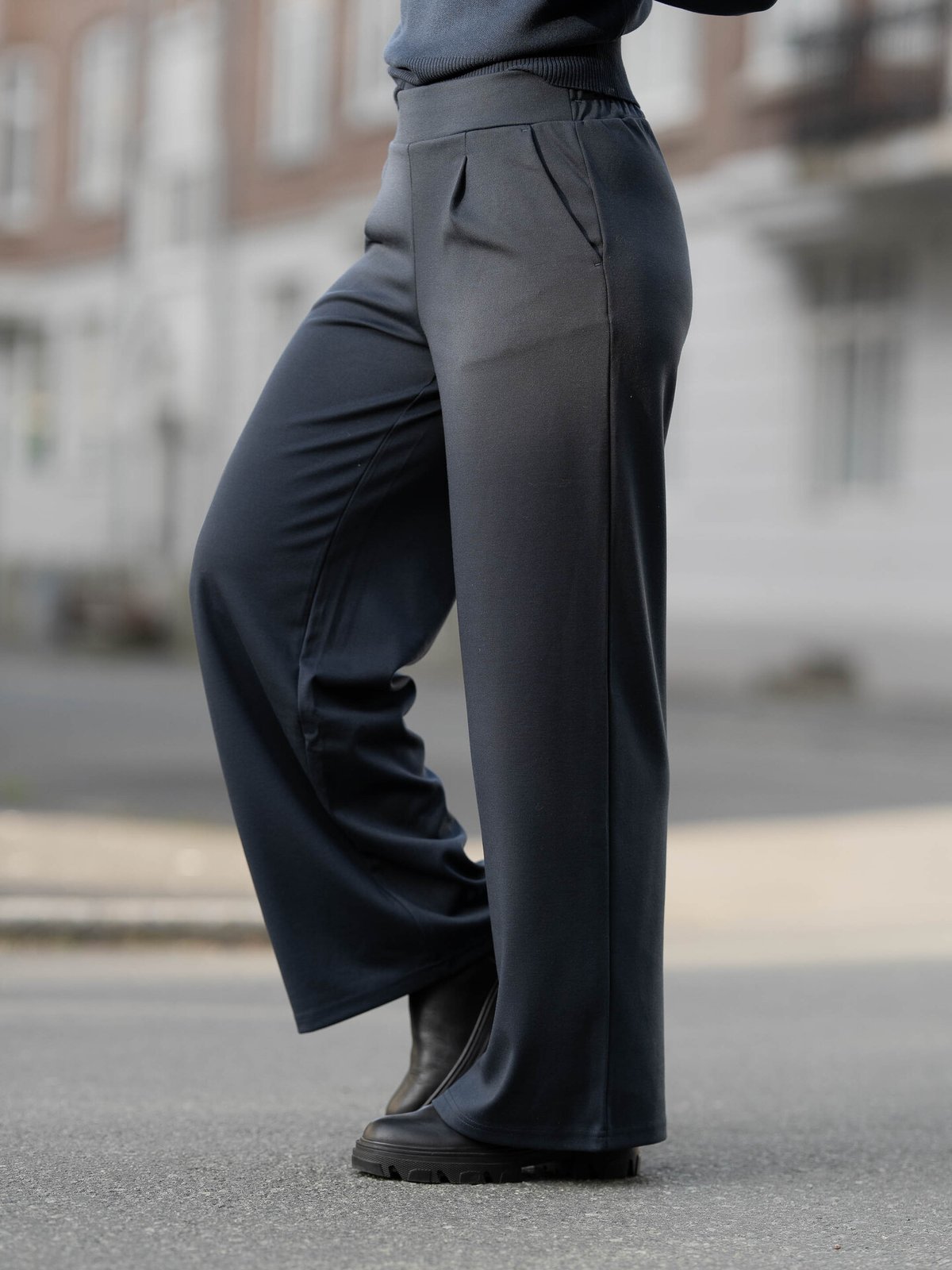 Ichi Kate Wide Pant Long Total Eclipse