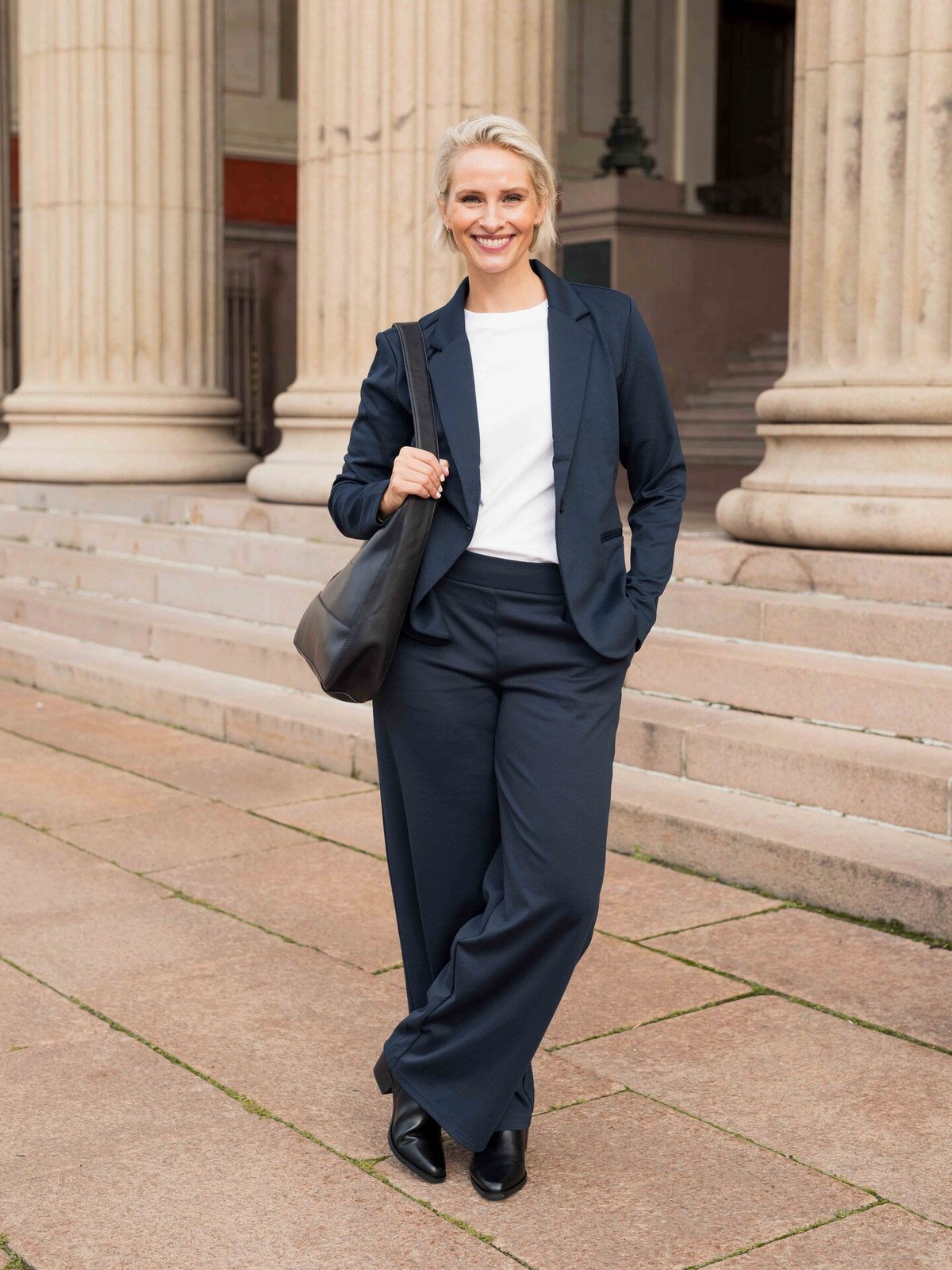 Ichi Kate Wide Pant Long Total Eclipse