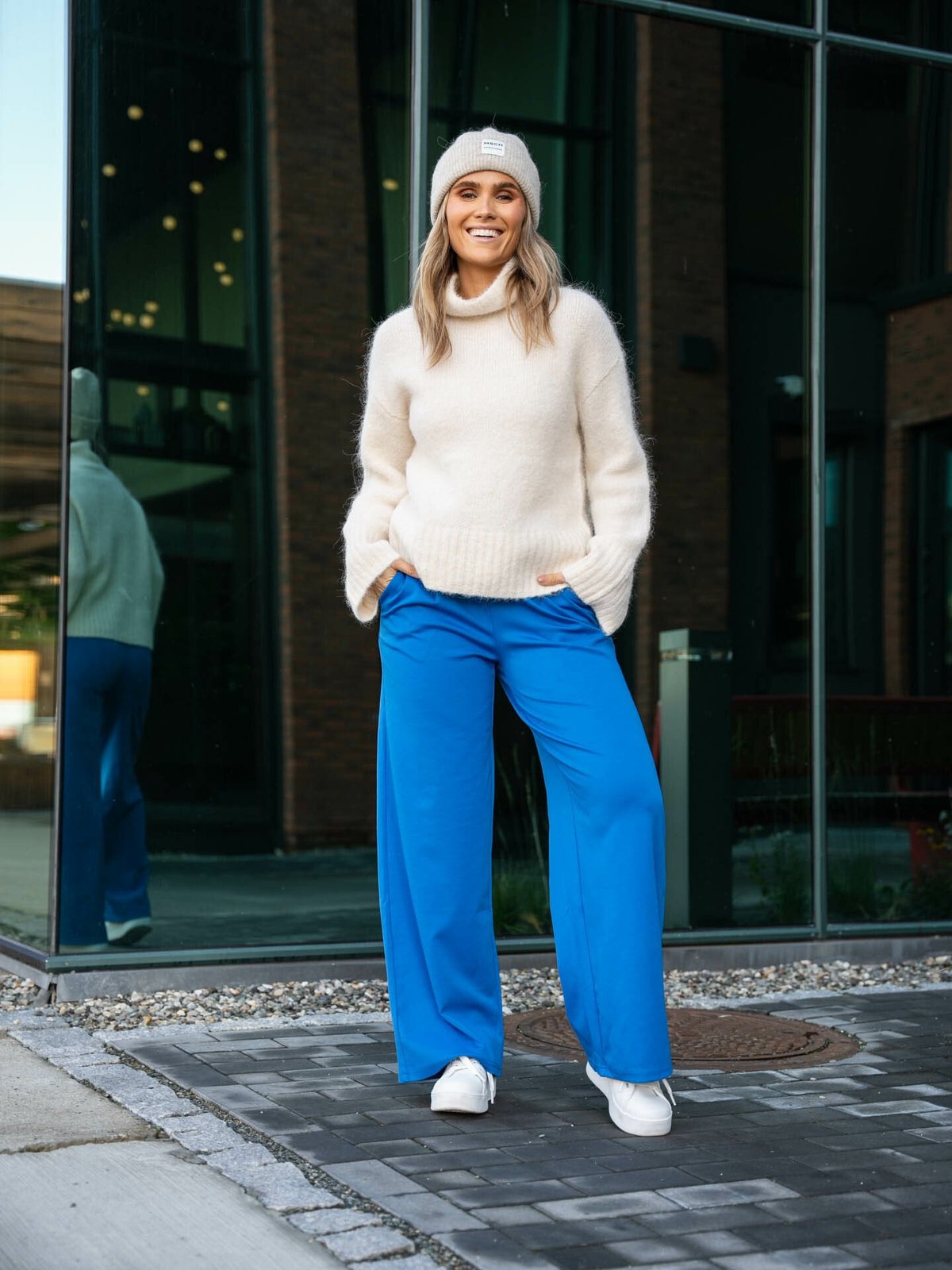 Ichi Kate Wide Pant Long Lapis Blue