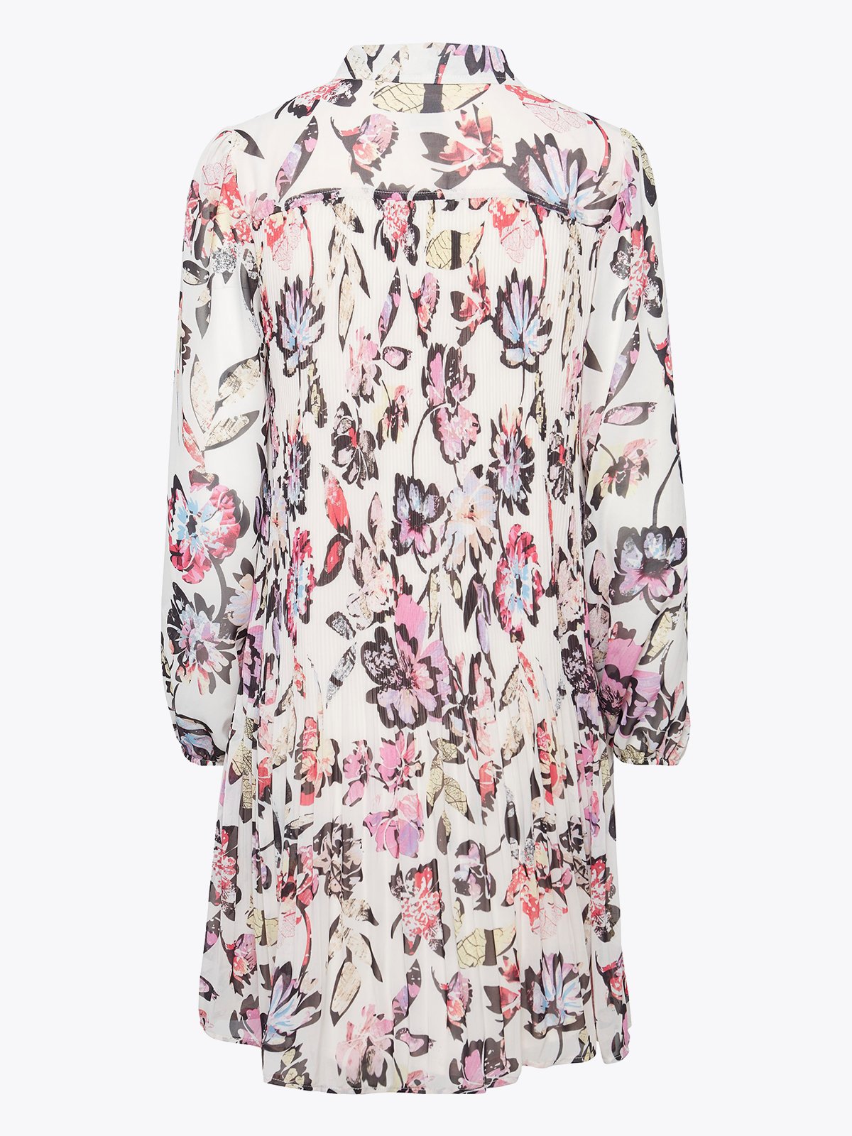 Ichi Elly Dress Crystal Gray Collage Print