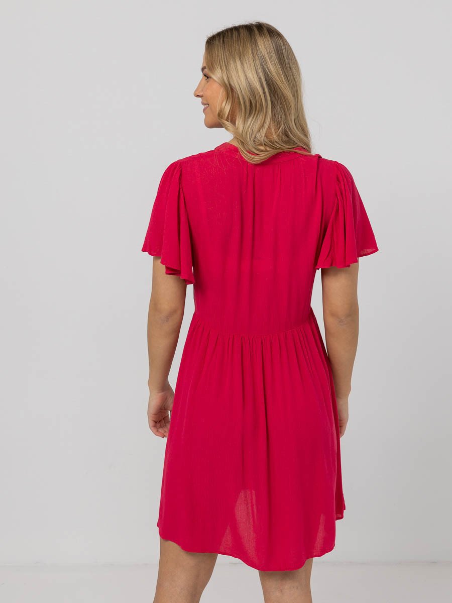 Ichi Marrakech Solid Dress 11 Raspberry Wine