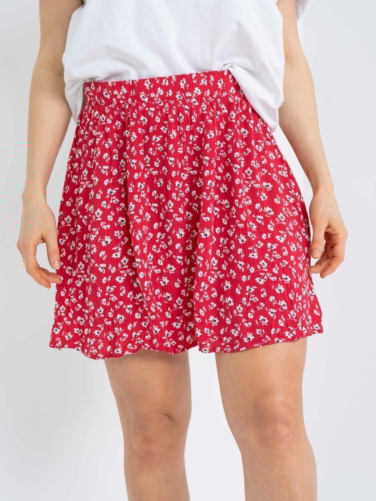 Ichi Marrakech All Over Print Skirt Raspberry Wine Flower