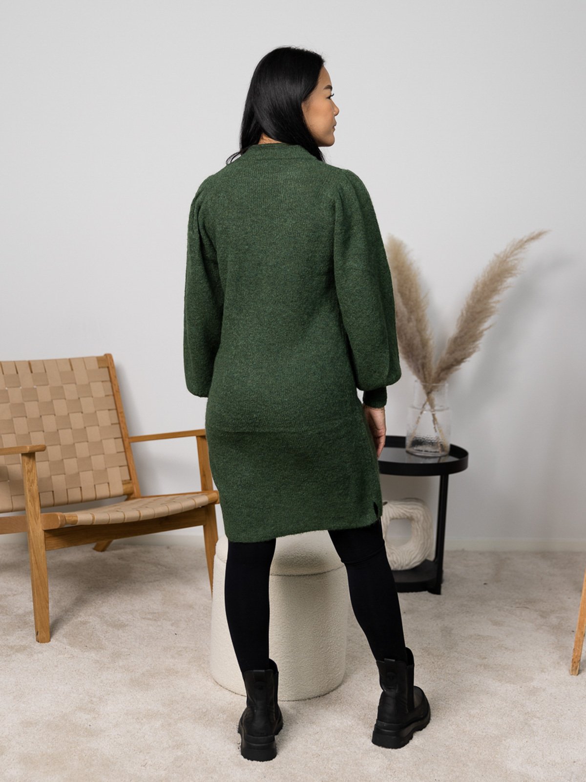 Ichi Jordan Short Dress Kombu Green - Get Inspired Exclusive Collection