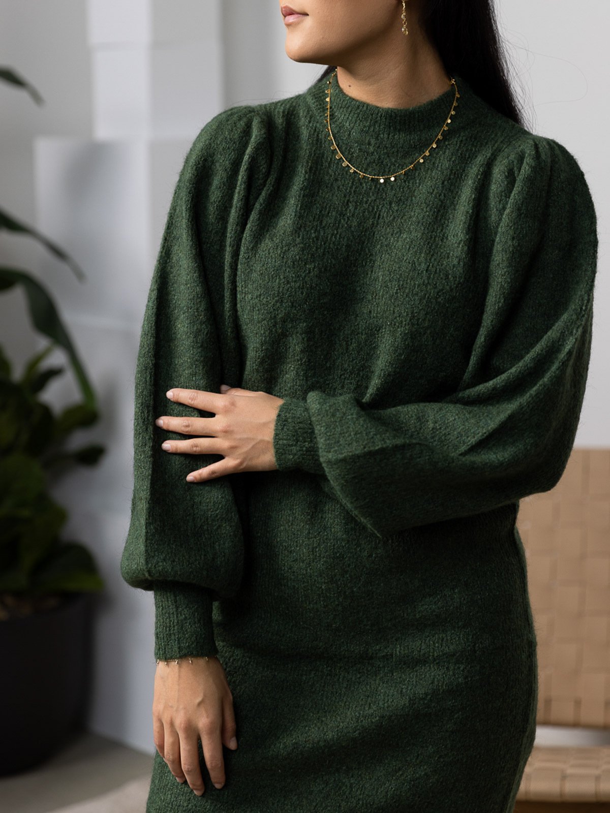 Ichi Jordan Short Dress Kombu Green - Get Inspired Exclusive Collection