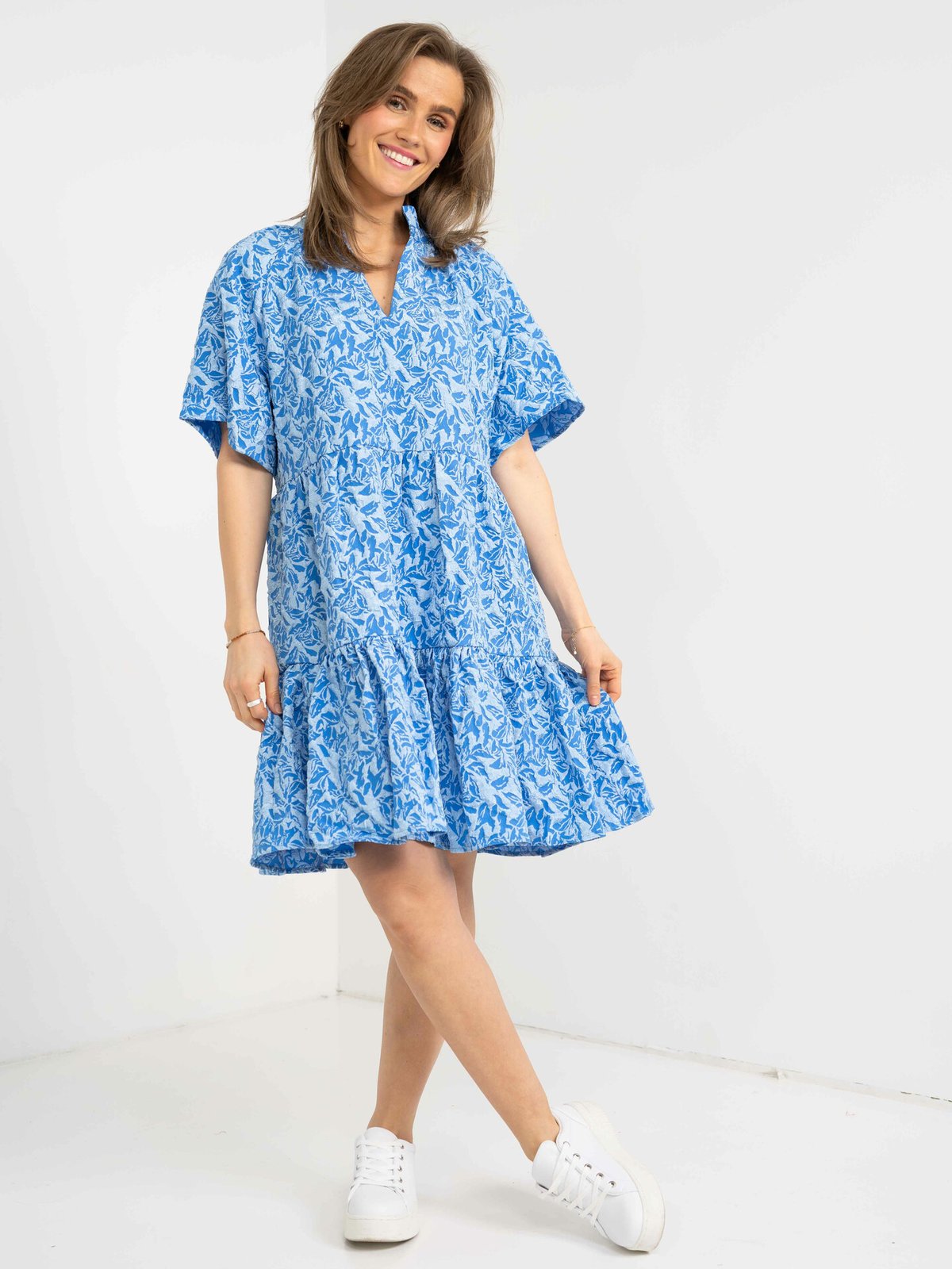 Ichi Chantria Dress Indigo Bunting