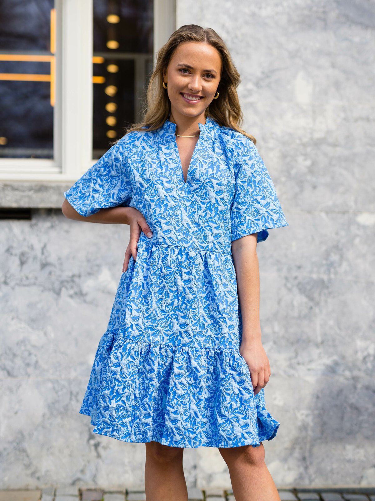 Ichi Chantria Dress Indigo Bunting