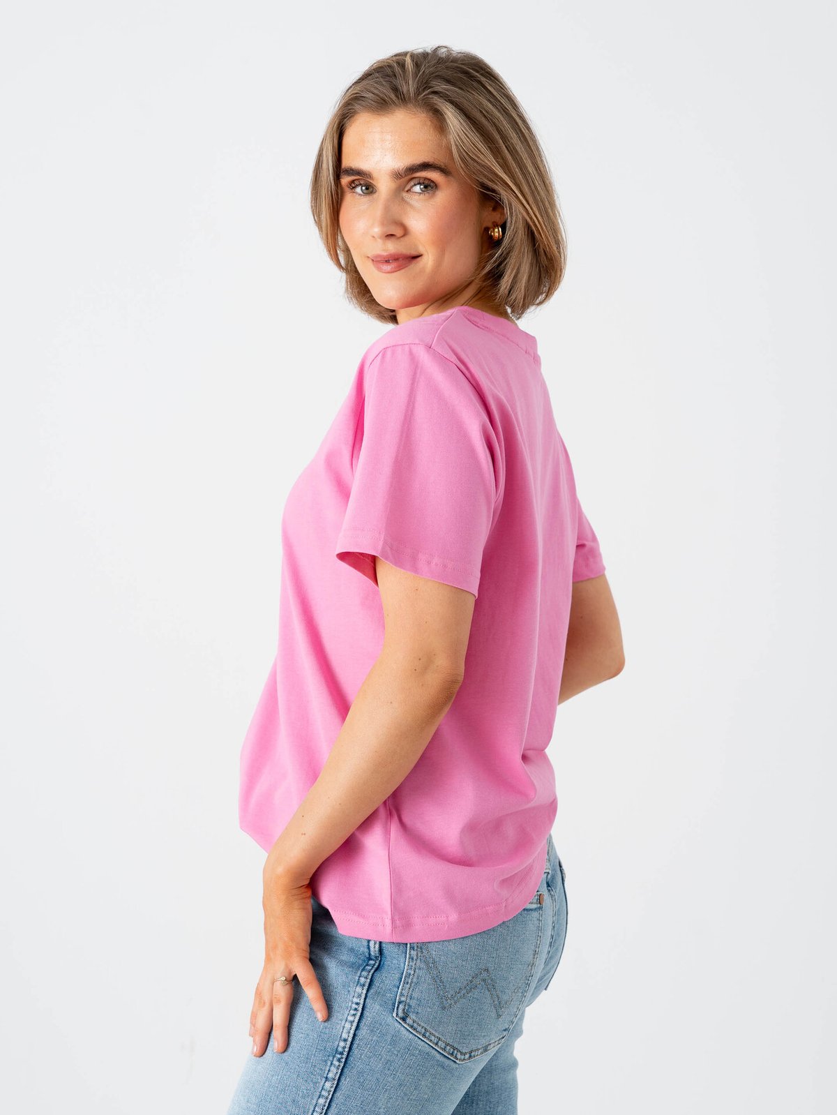 Ichi Palmer Loose Short Sleeve Wild Orchid