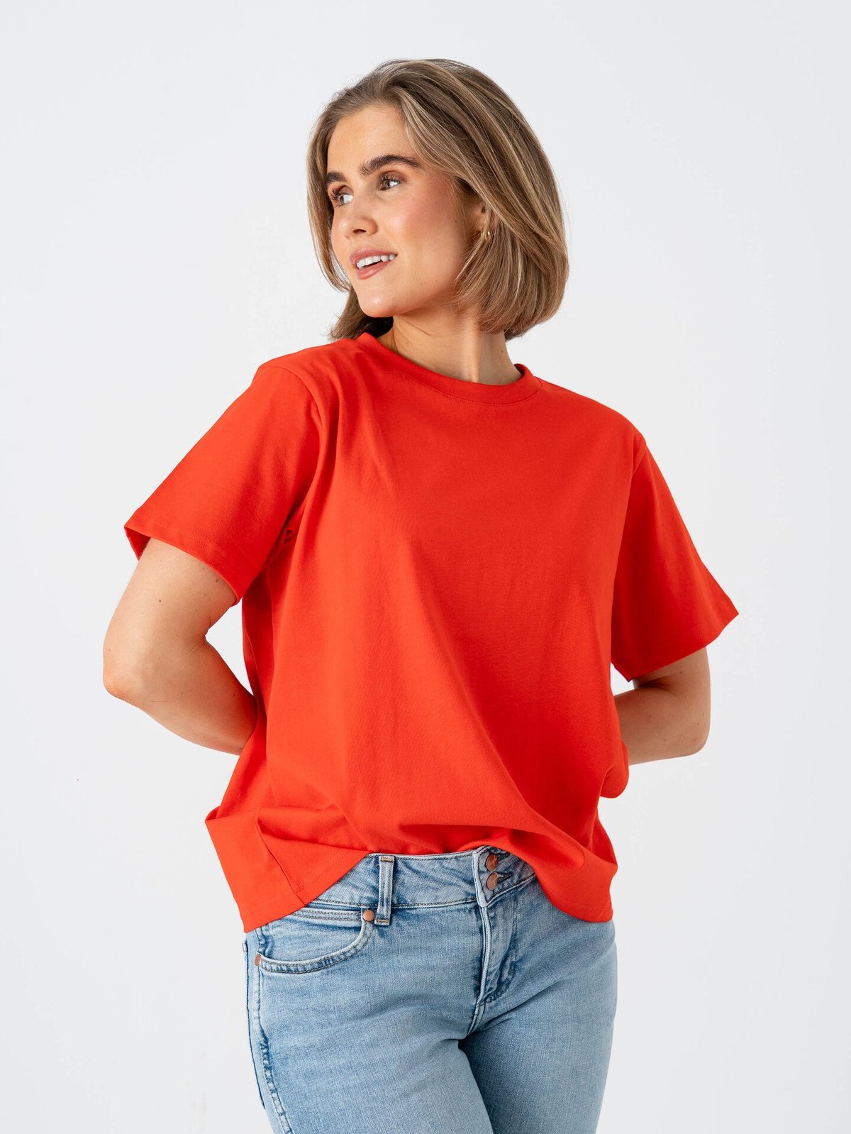 Ichi Palmer Loose Short Sleeve Fiery Red