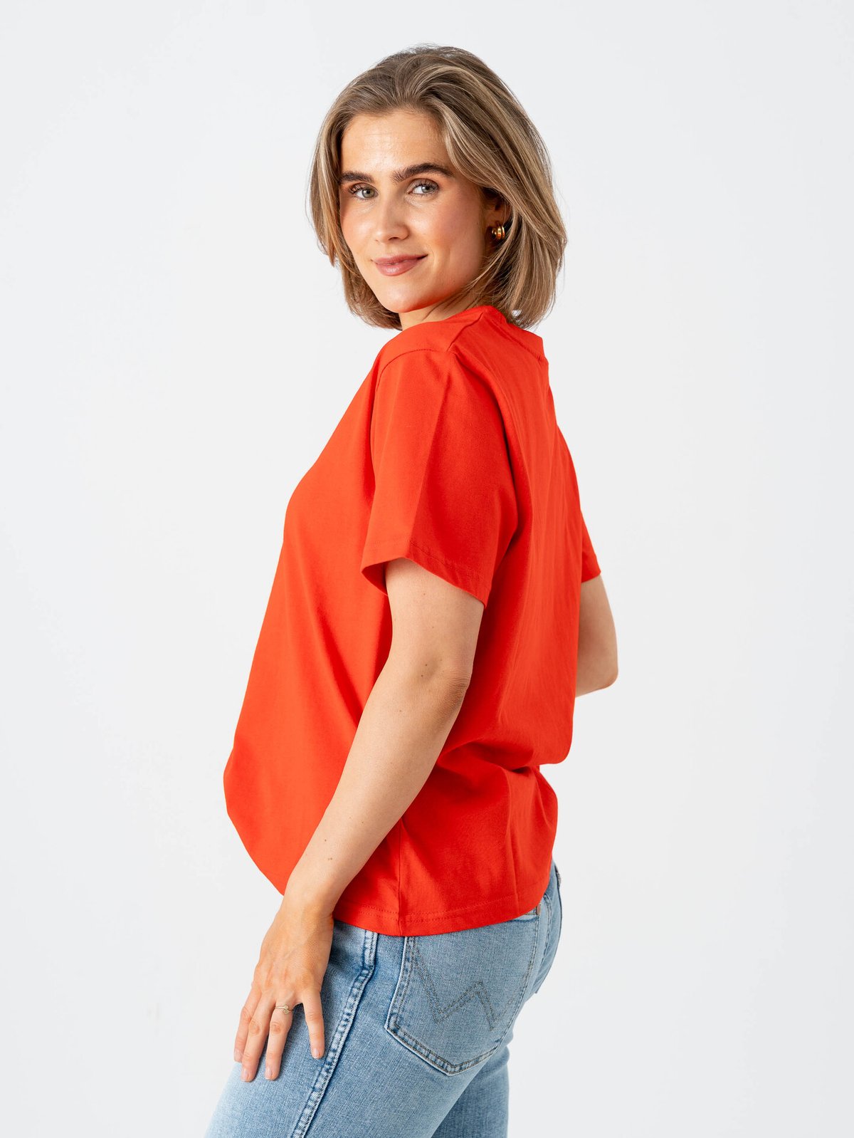 Ichi Palmer Loose Short Sleeve Fiery Red