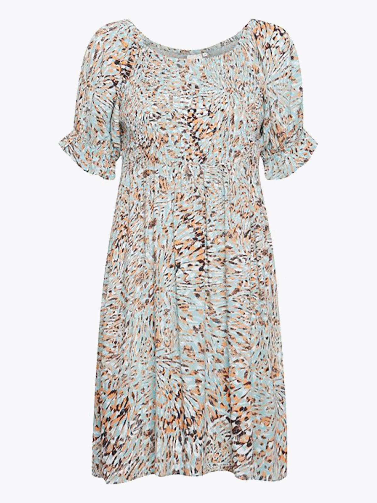 Ichi Vera Dress 26 Eggshell Blue AOP
