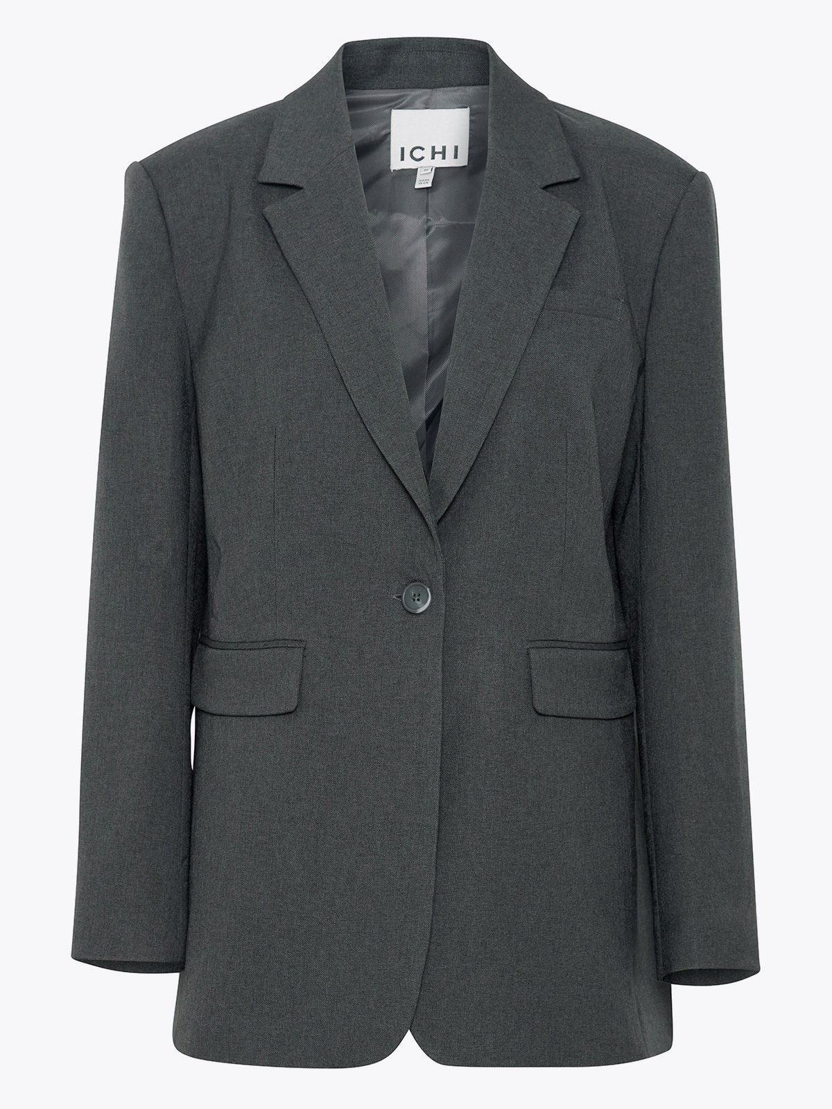 Ichi Zimmie Blazer Dark Grey Melange