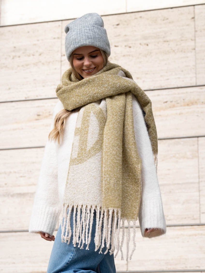 Ichi Alegina Scarf Green Moss