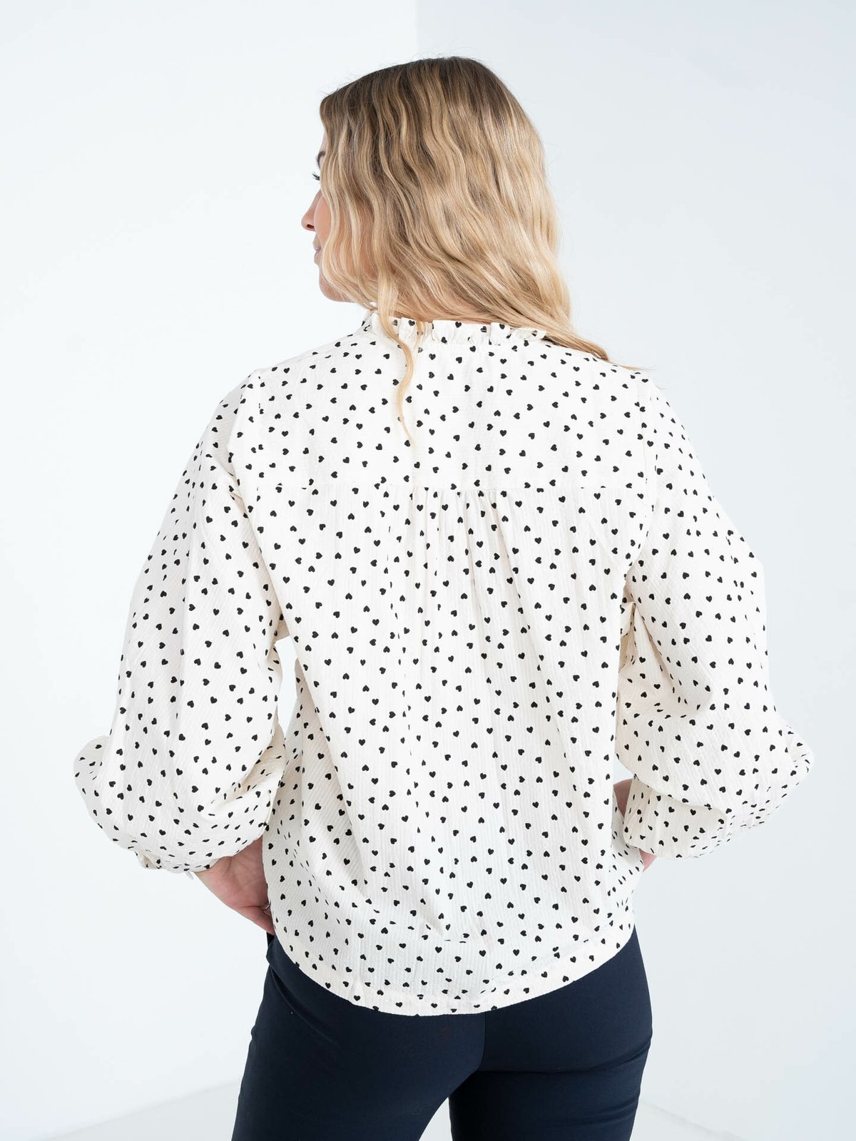 Ichi Qwin Shirt Long Sleeve Birch Heart All Over Print