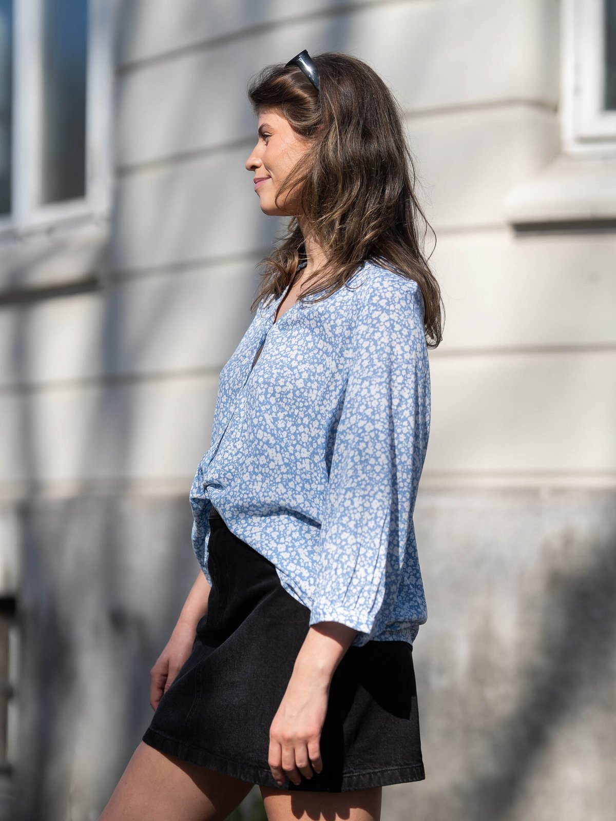 Ichi Marrakech AOP Shirt 5 Della Robbia Blue Flower AOP