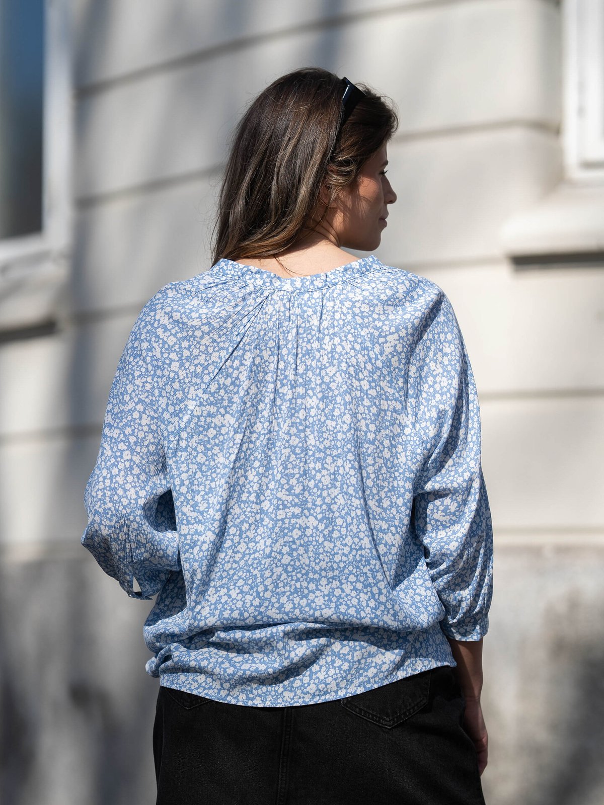 Ichi Marrakech AOP Shirt 5 Della Robbia Blue Flower AOP