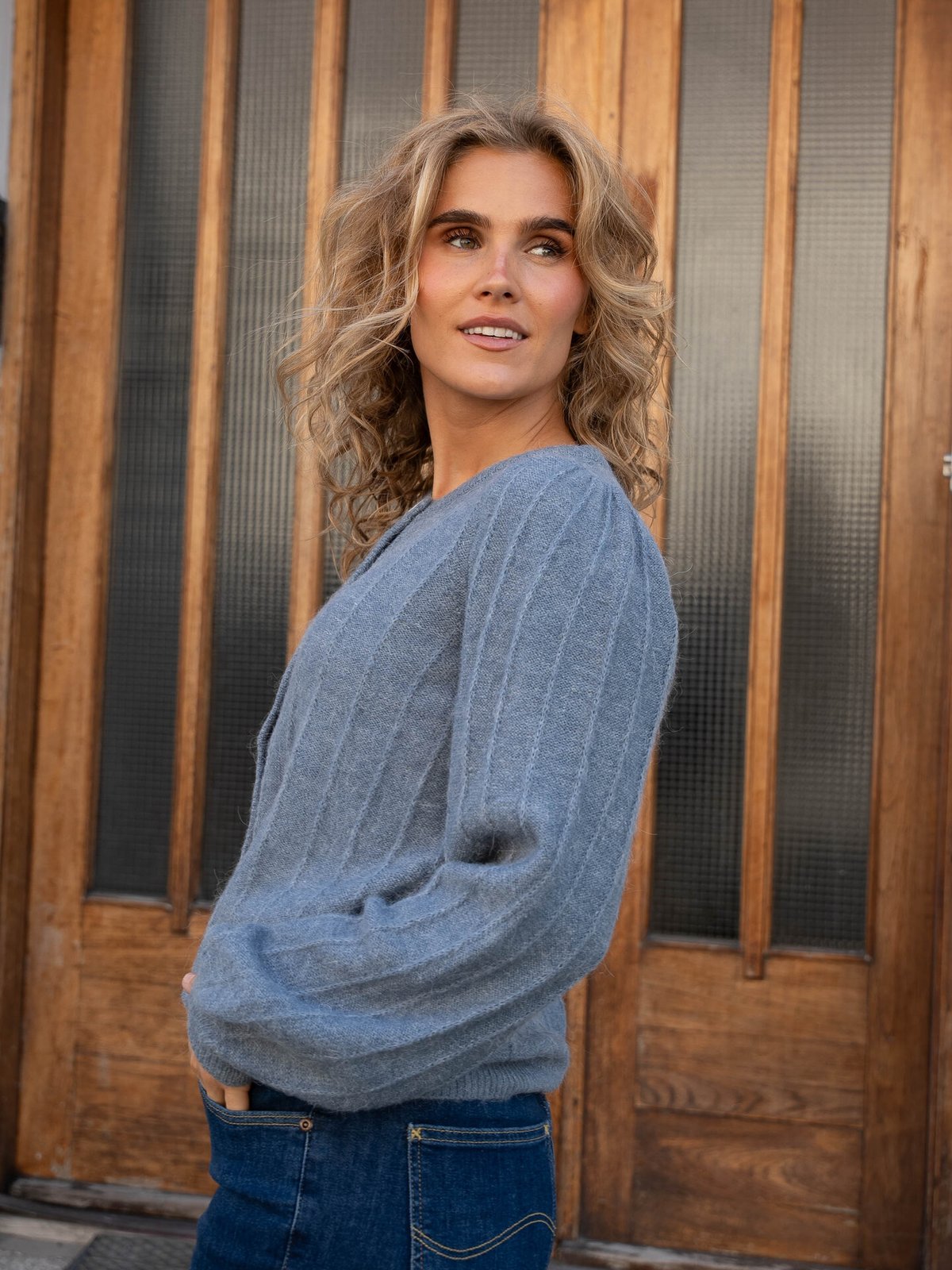 Ichi Kamara Cardigan 10 Blue Mirage