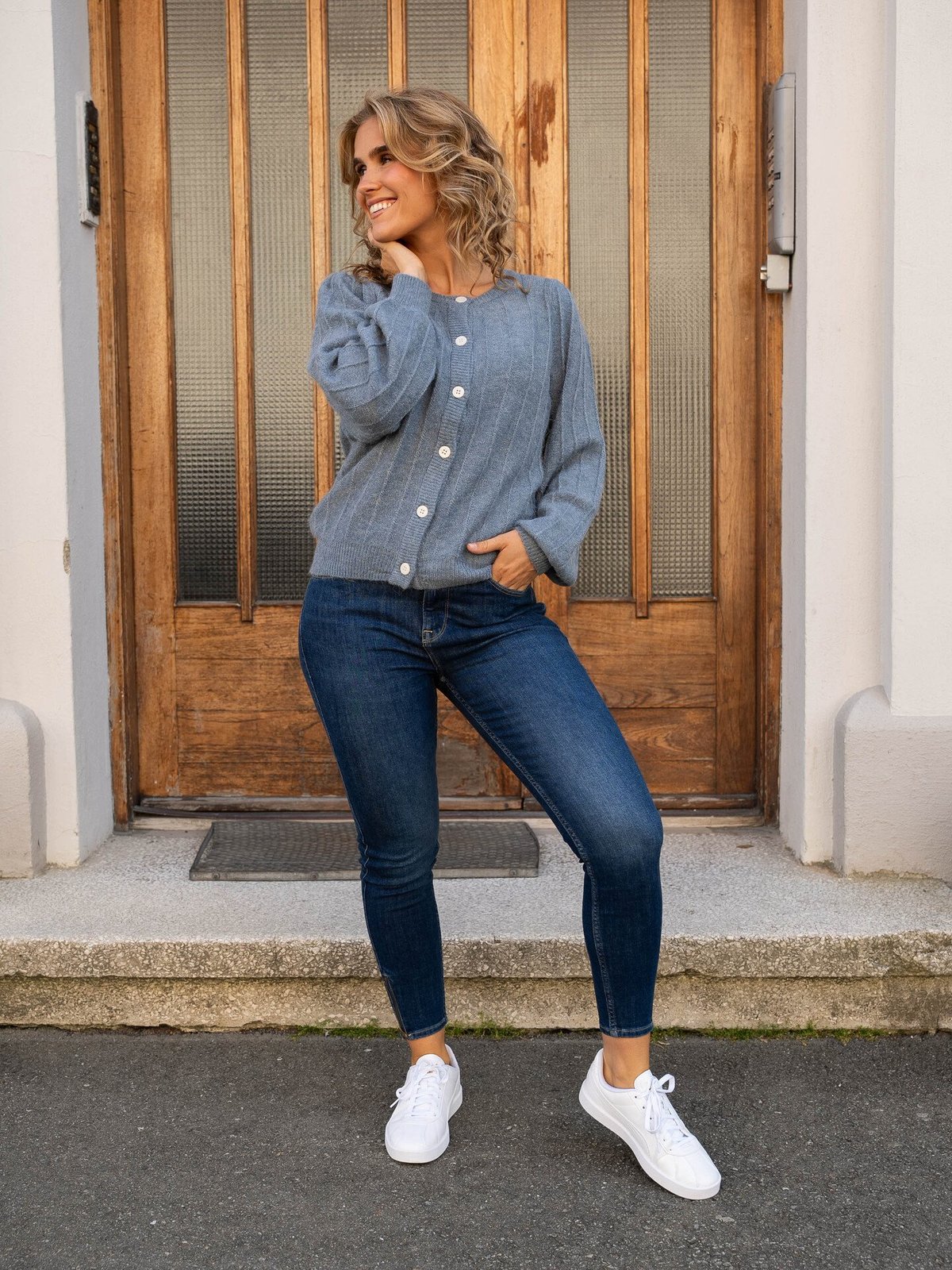 Ichi Kamara Cardigan 10 Blue Mirage