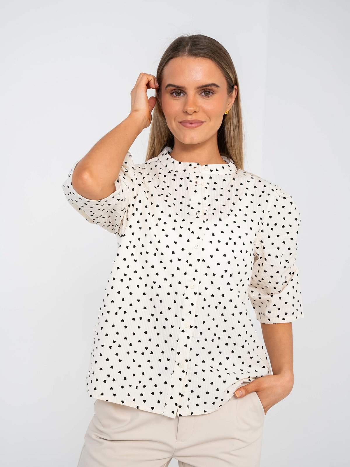 Ichi Qwin Shirt 2 Short Sleeve Birch Heart All Over Print