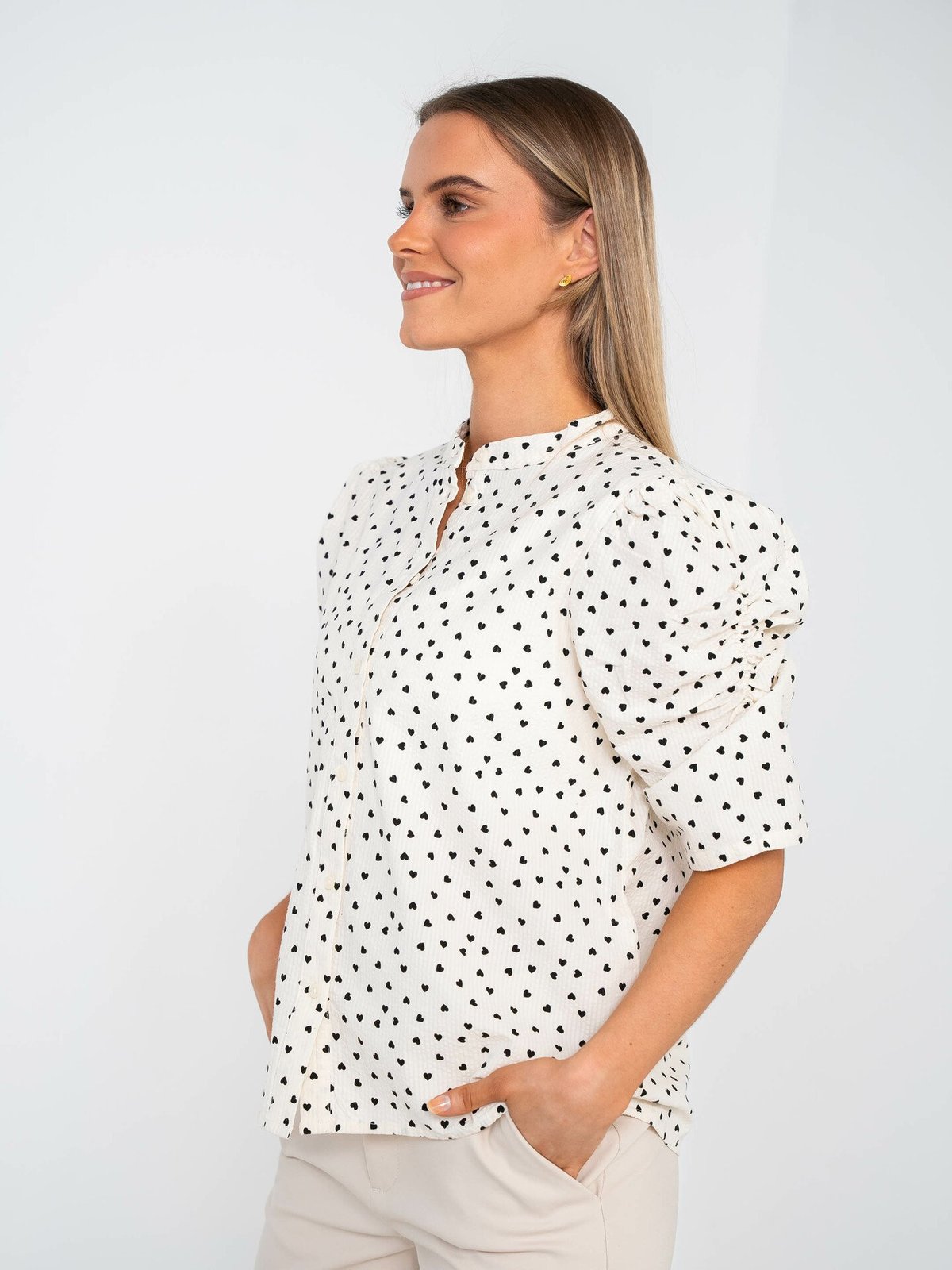 Ichi Qwin Shirt 2 Short Sleeve Birch Heart All Over Print