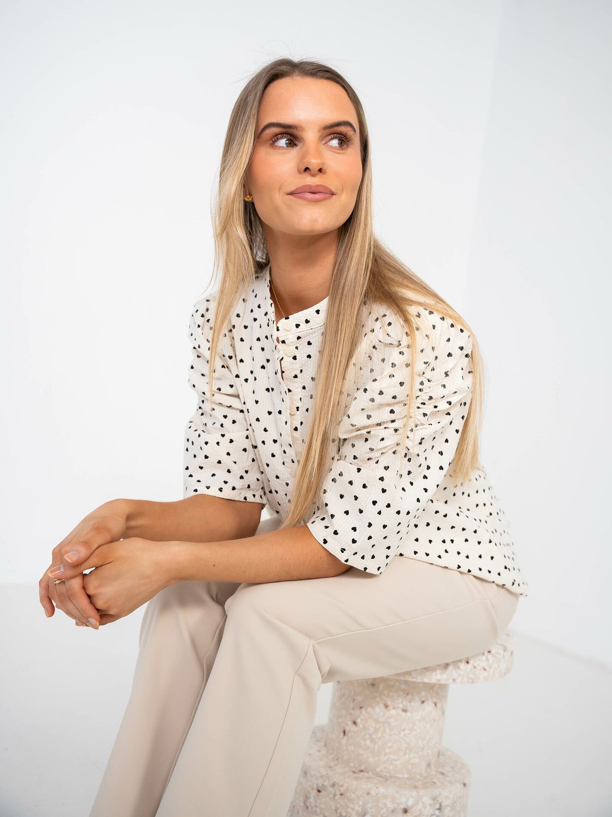 Ichi Qwin Shirt 2 Short Sleeve Birch Heart All Over Print