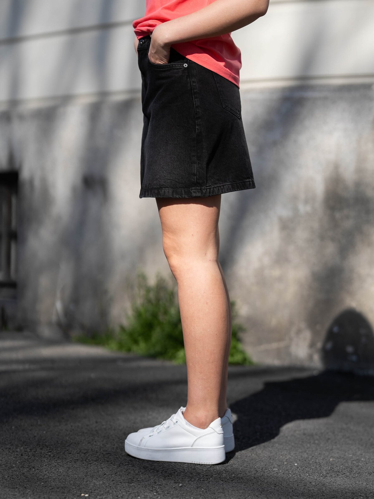 Ichi Aveny Skirt Washed black