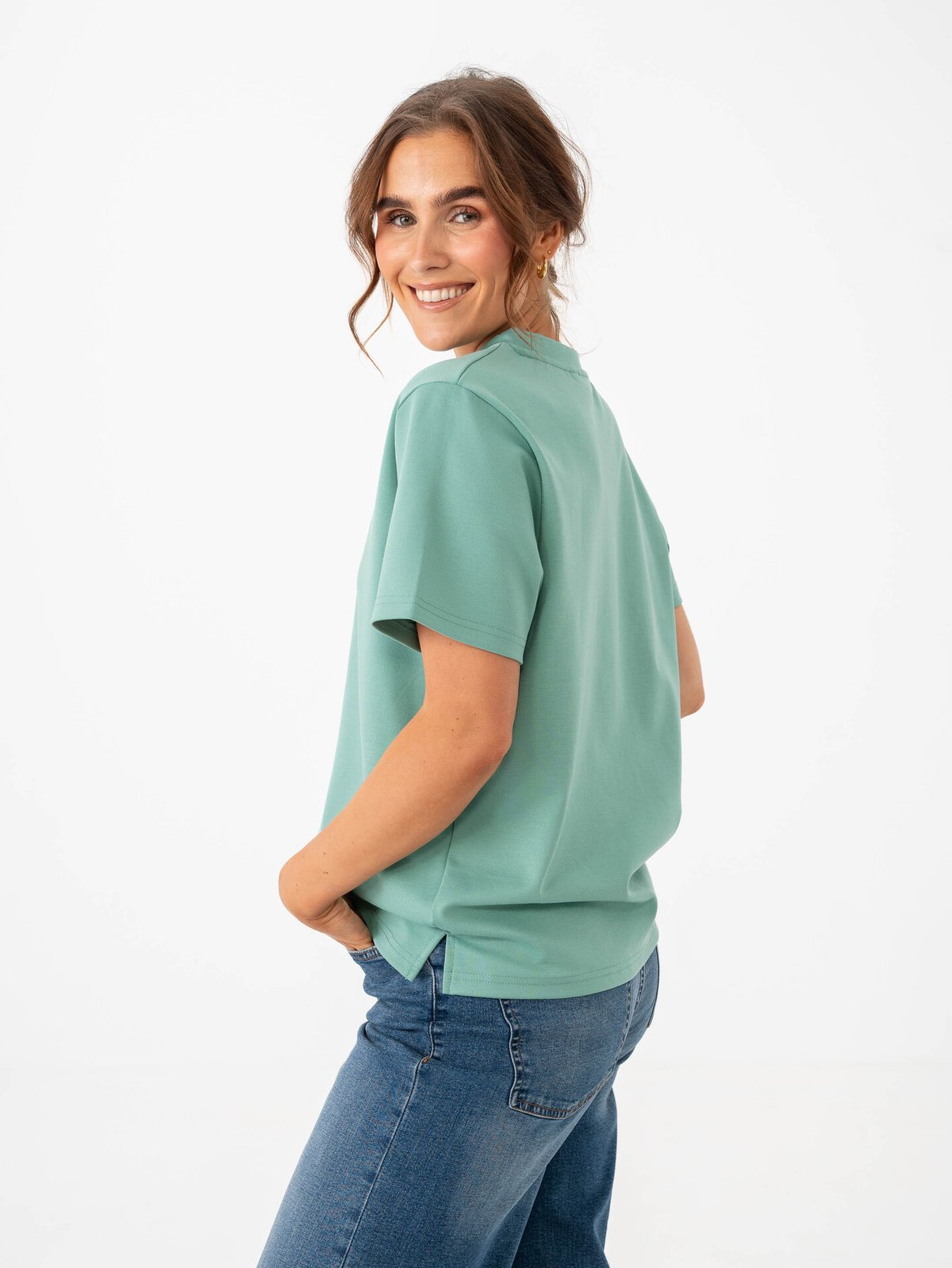 Ichi Kate Trend Short Sleeve Beryl Green