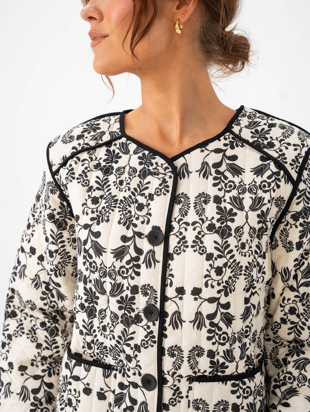 Ichi Gizaro Jacket Almond Milk Flower