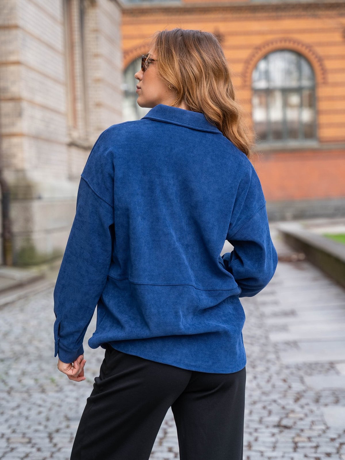 Ichi Kate Corduroy Shirt Medieval Blue