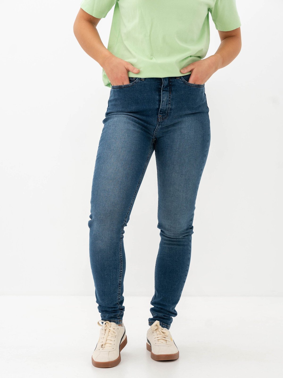 Ichi Twiggy Slim High Waist Medium Blue