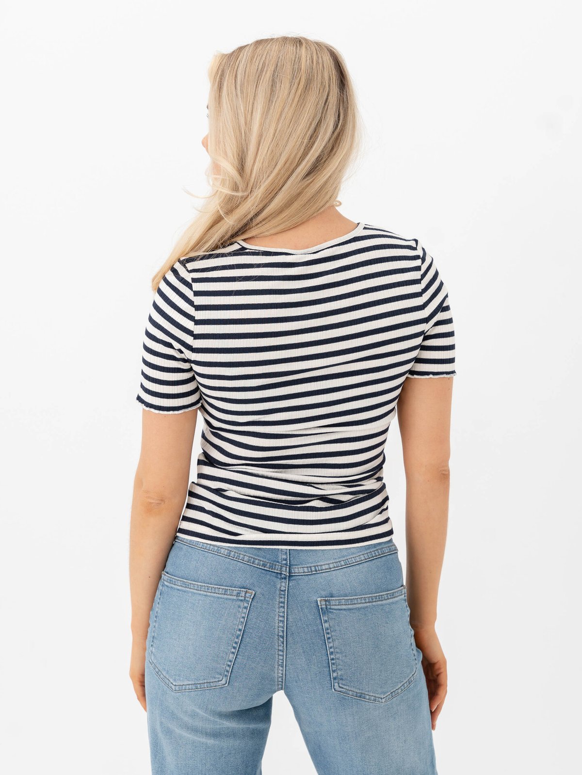 Ichi Cella Short Sleeve Total Eclipse Stripe