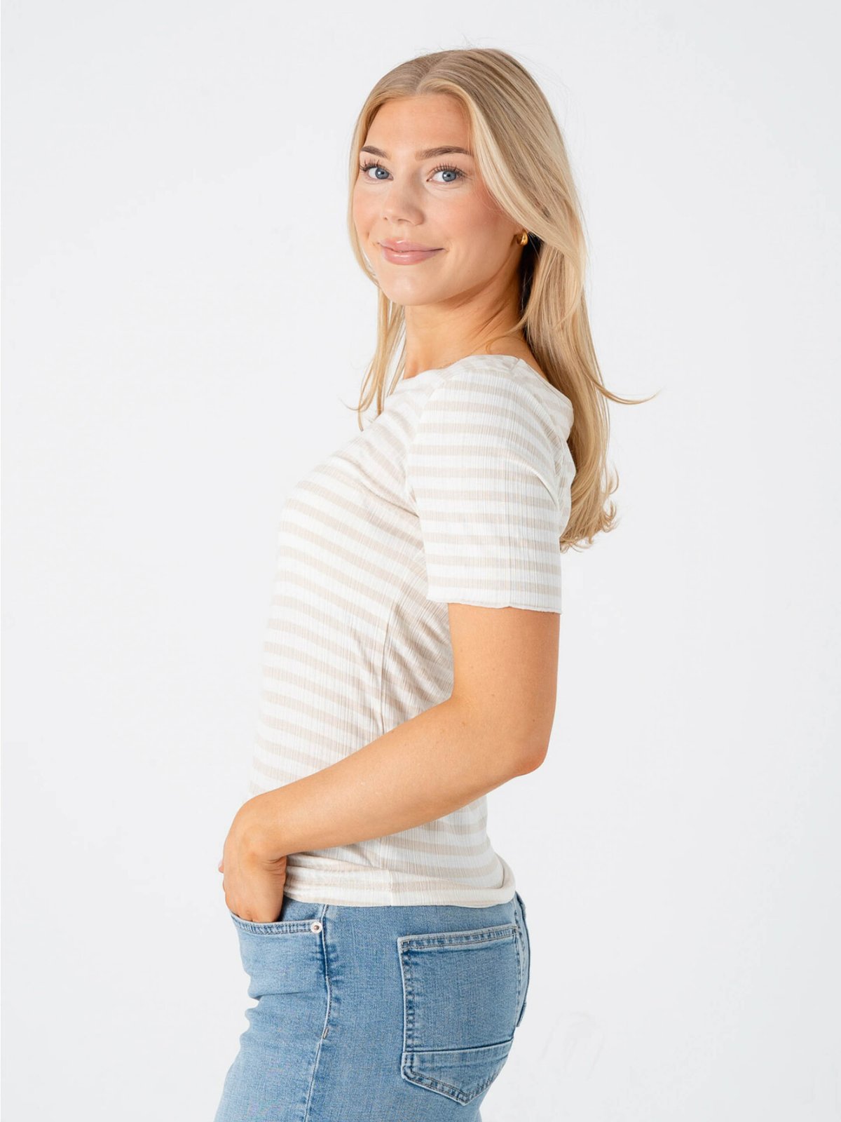 Ichi Cella Short Sleeve Cloud Dancer / Oatmeal