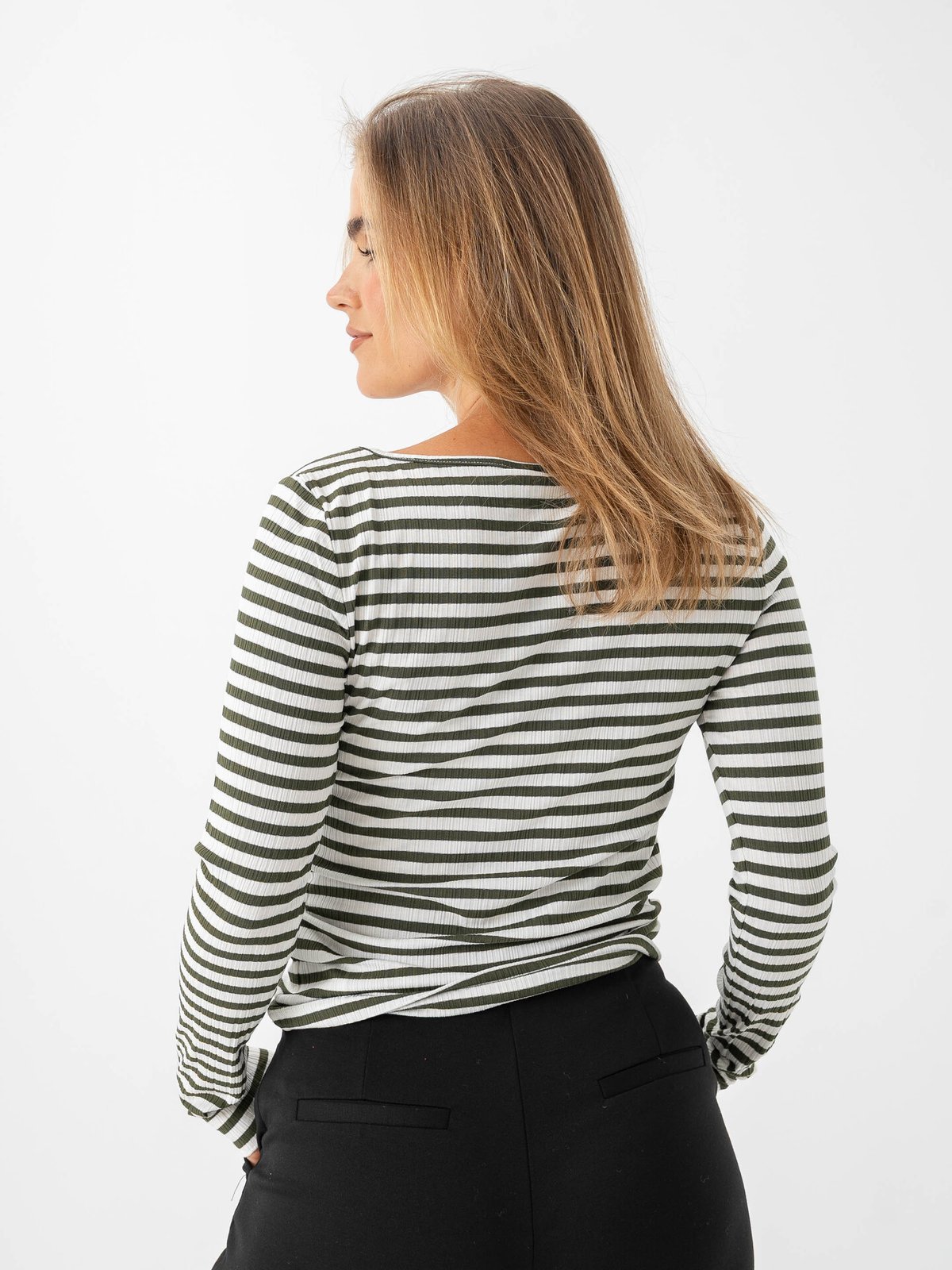 Ichi Cella Long Sleeve Cloud / Rifle Green