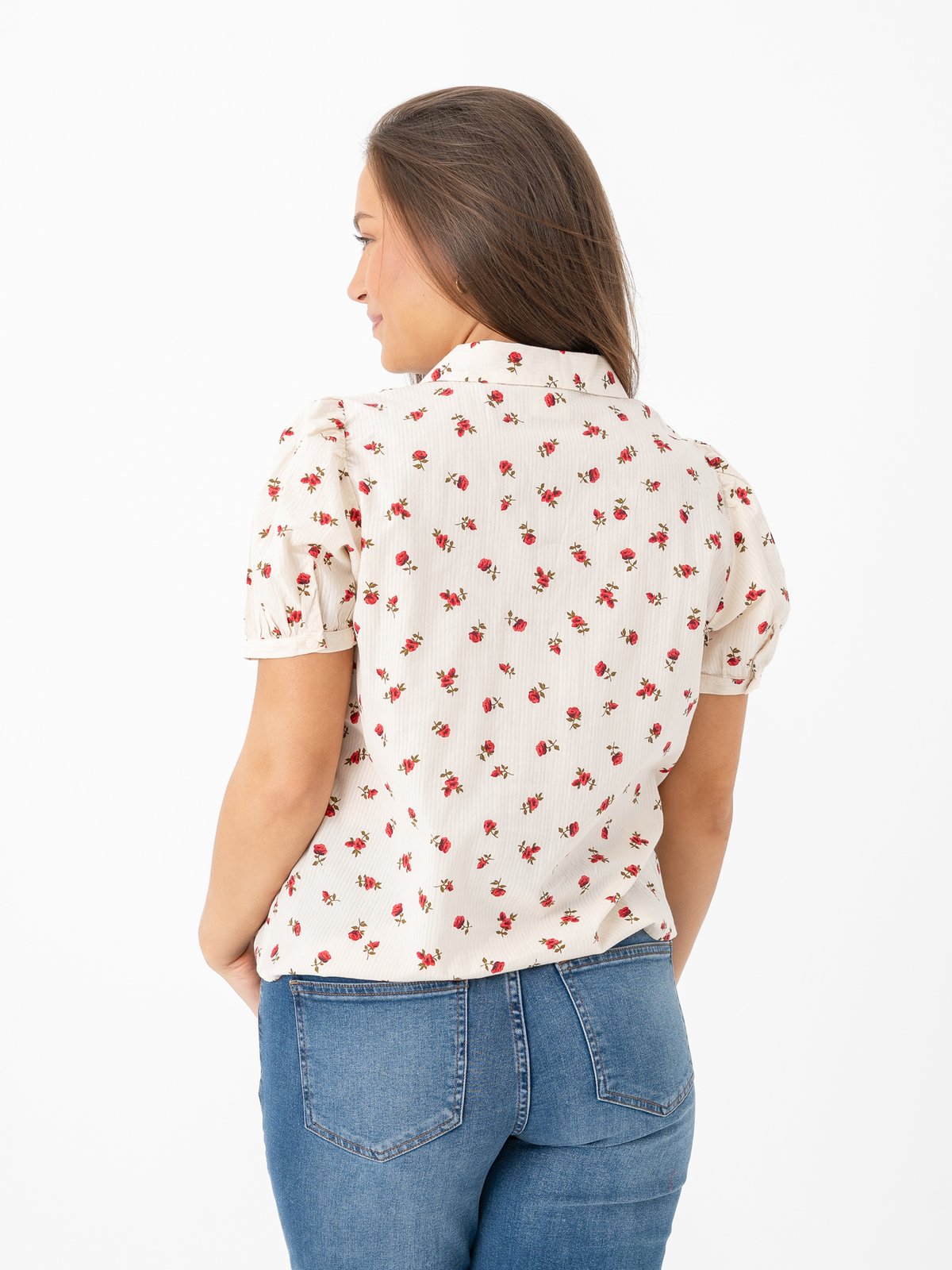 Ichi Rosey Shirt Geranium Flower All Over Print