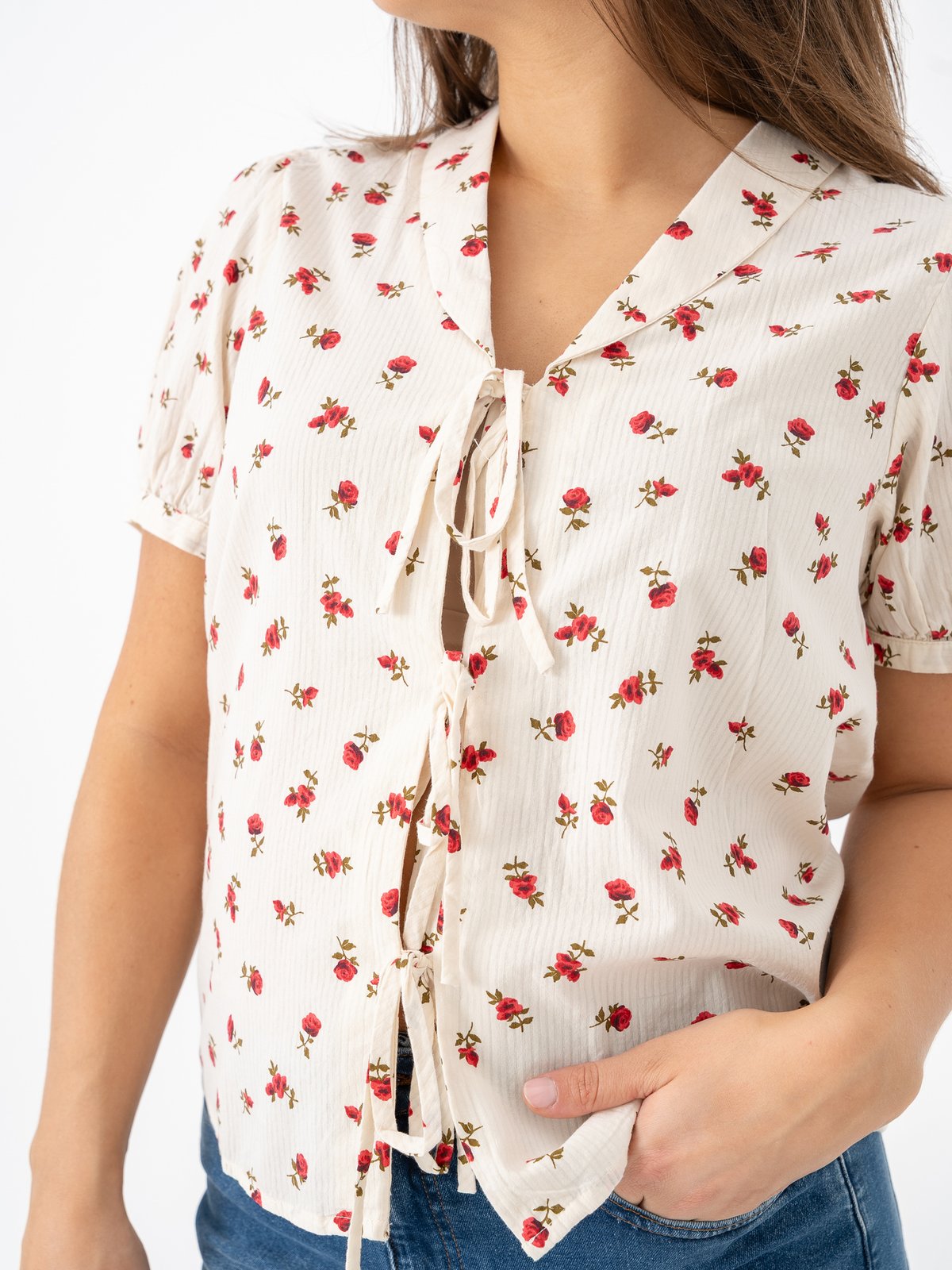 Ichi Rosey Shirt Geranium Flower All Over Print