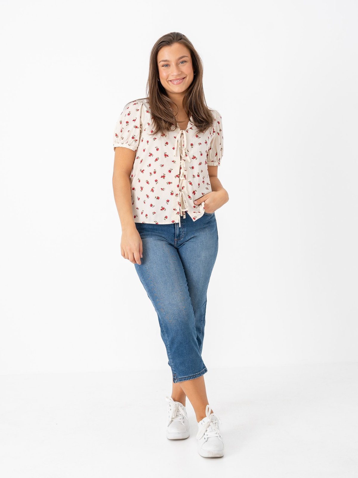 Ichi Rosey Shirt Geranium Flower All Over Print