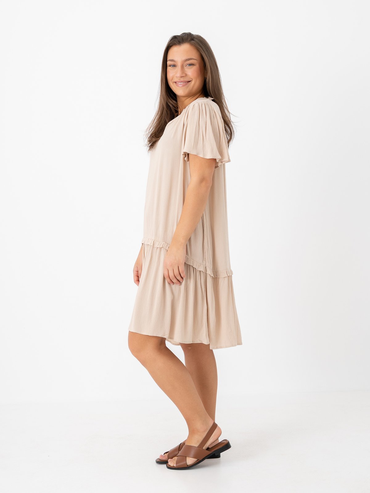 Ichi Marrakech Solid Dress 18 Oxford Tan