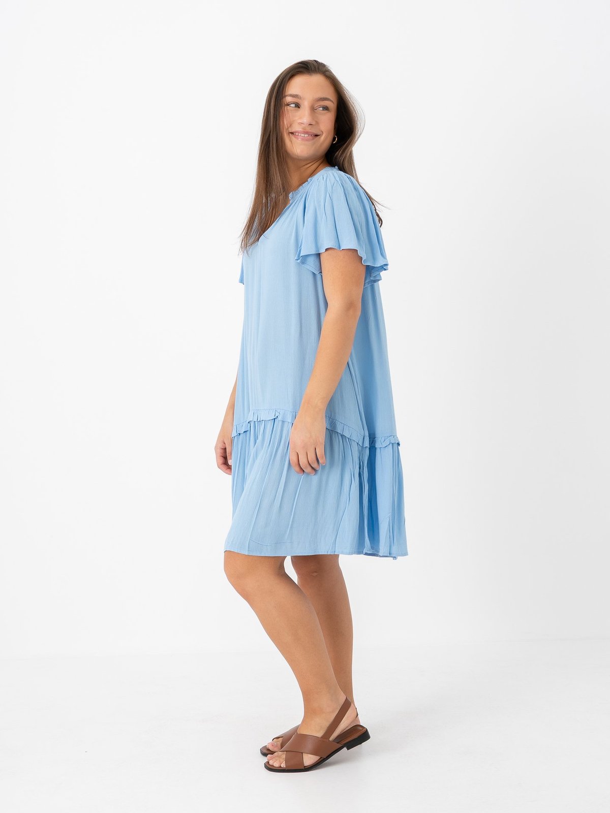 Ichi Marrakech Solid Dress 18 Della Robbia Blue