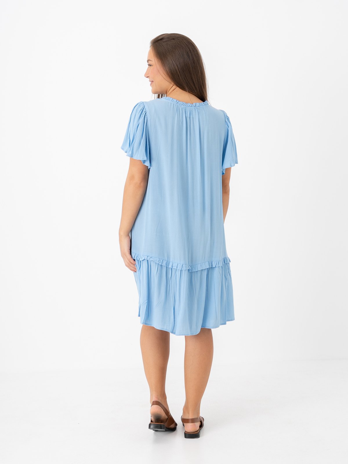 Ichi Marrakech Solid Dress 18 Della Robbia Blue