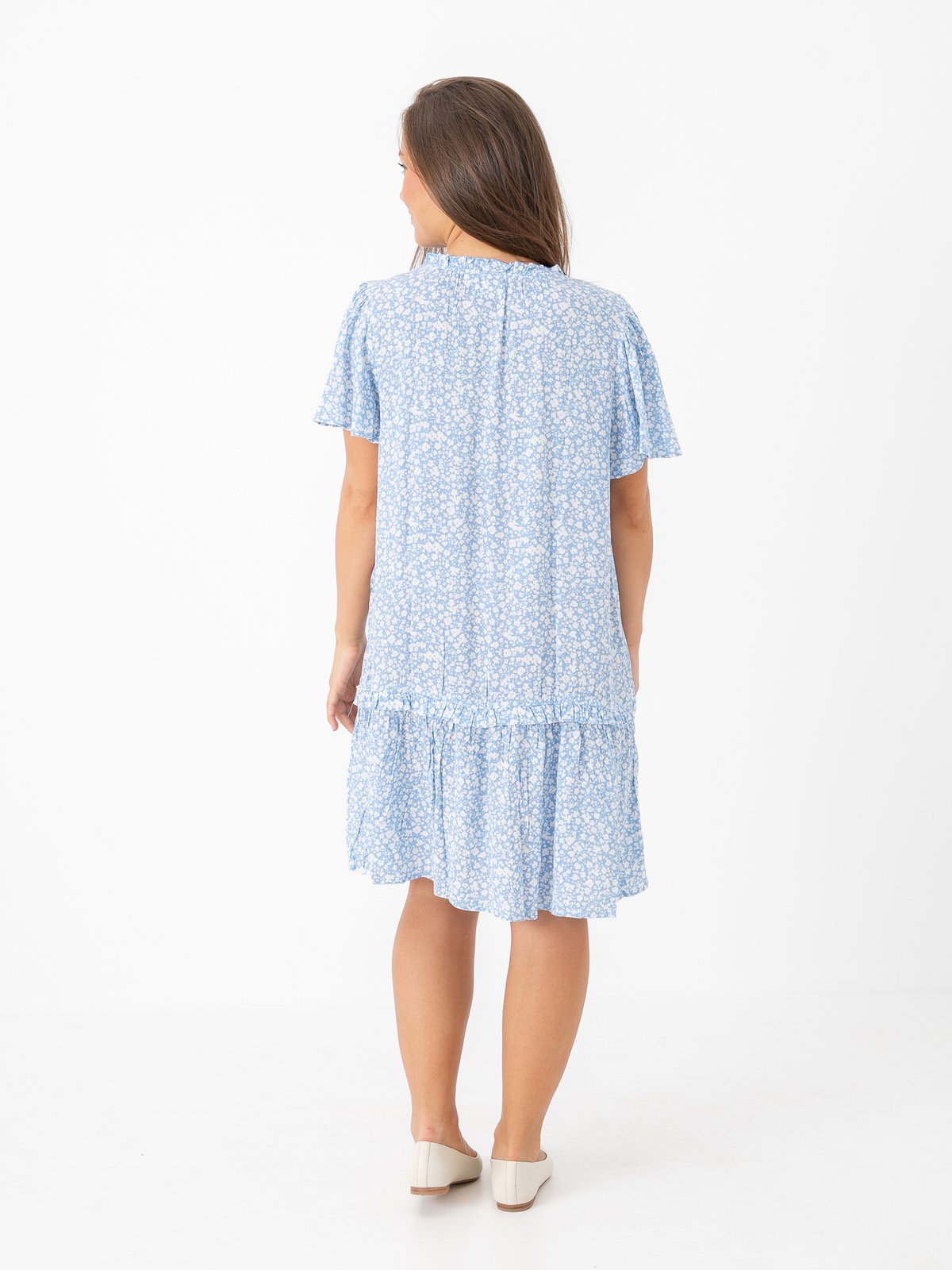 Ichi Marrakech Aop Dress 18 Della Robbia Blue Flower Aop