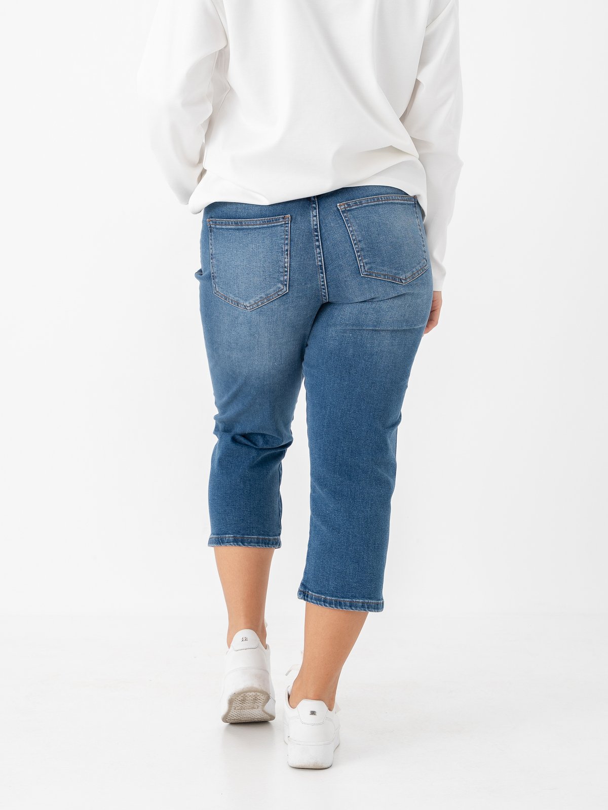 Ichi Twiggy Short Washed Medium Blue
