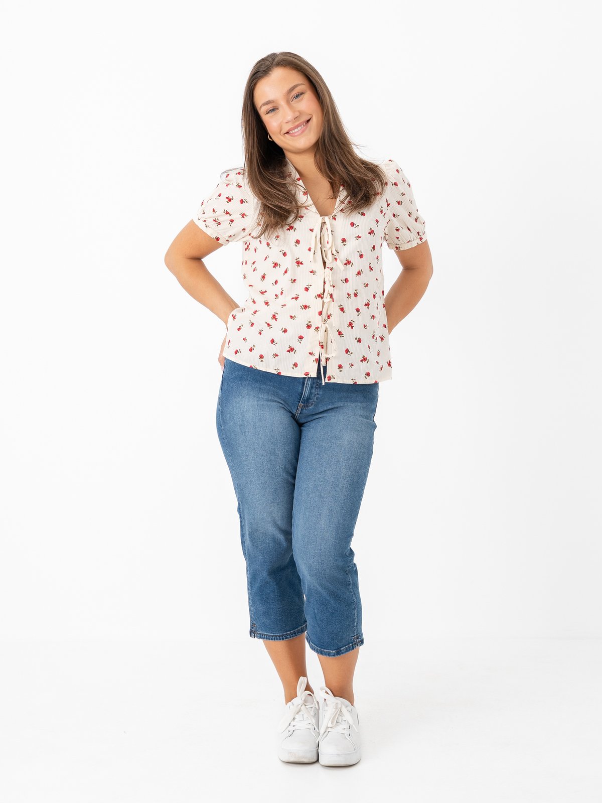 Ichi Twiggy Short Washed Medium Blue