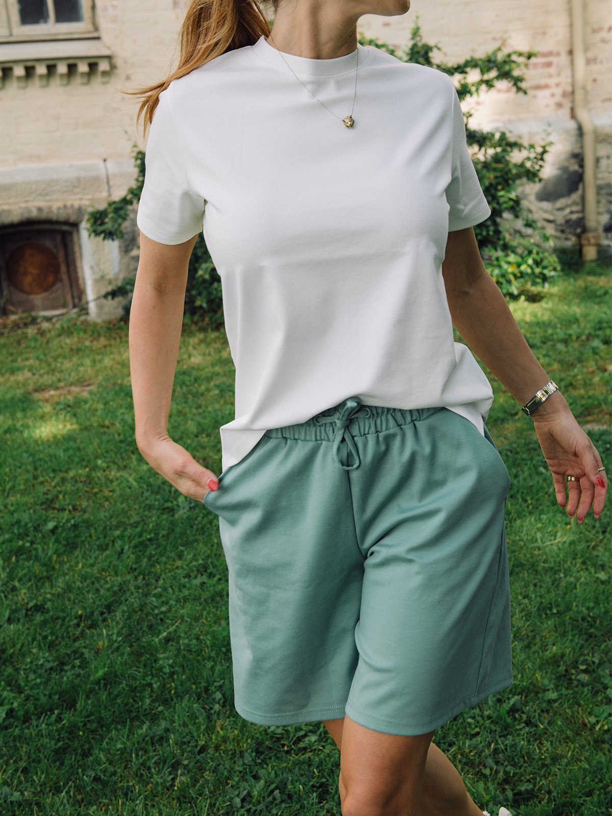 Ichi Kate Shorts Beryl Green