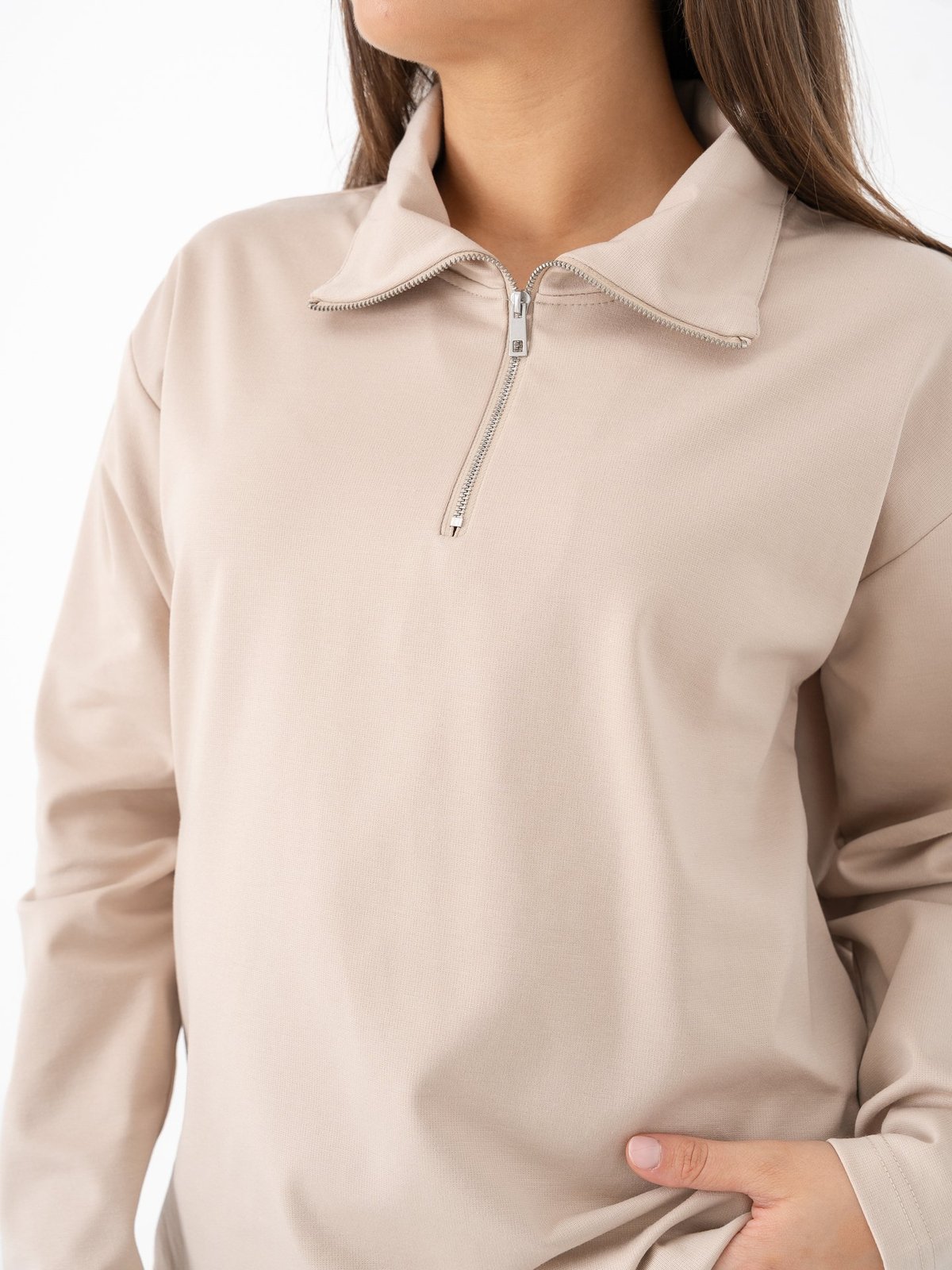 Ichi Kate Half Zip Doeskin