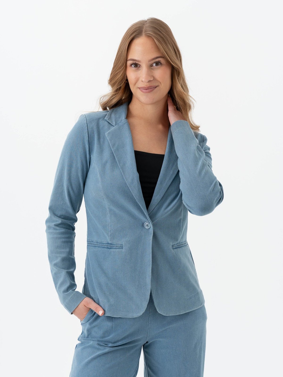 Ichi Kate Denerim Blazer Denim Light Blue