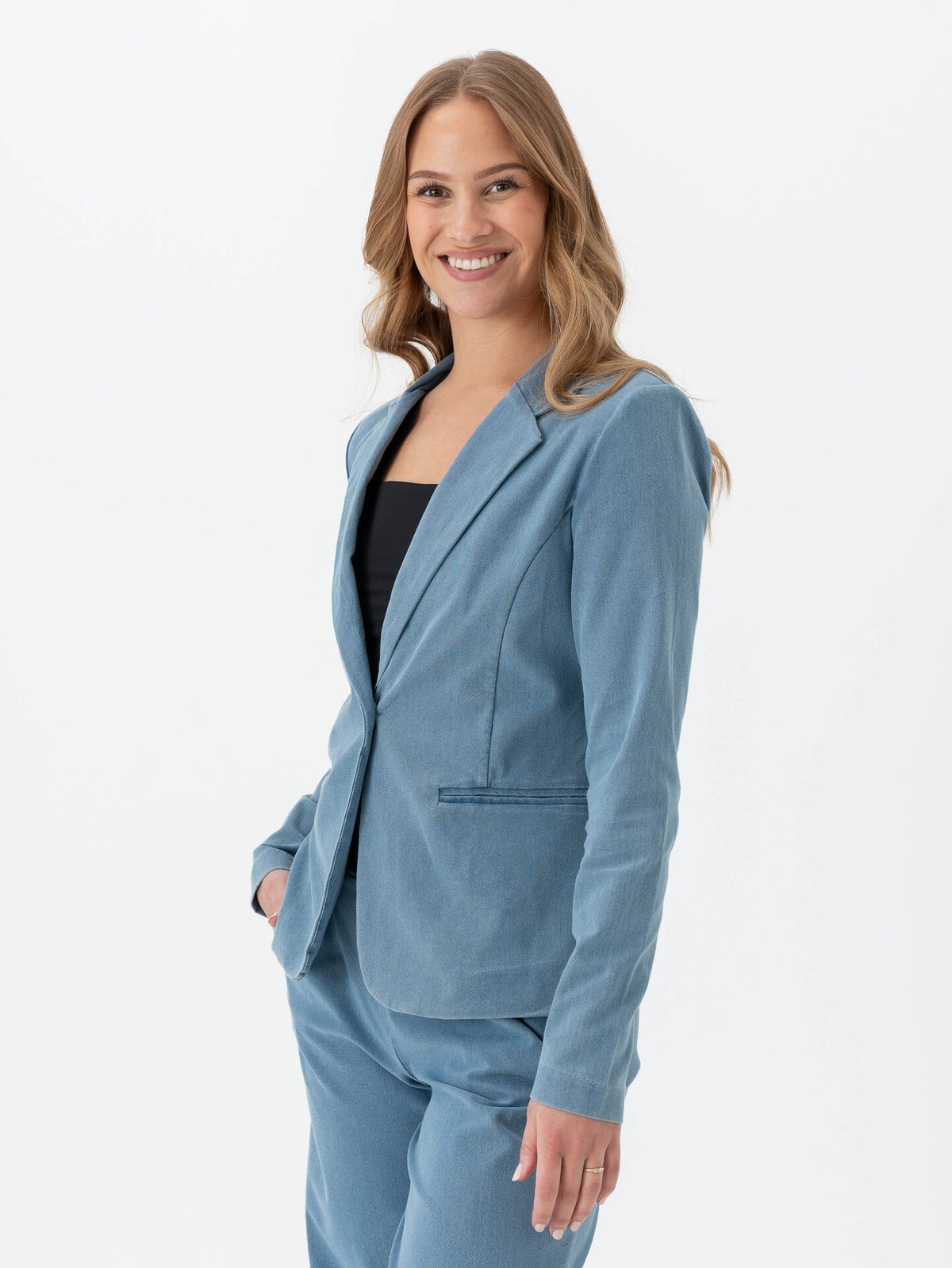 Ichi Kate Denerim Blazer Denim Light Blue