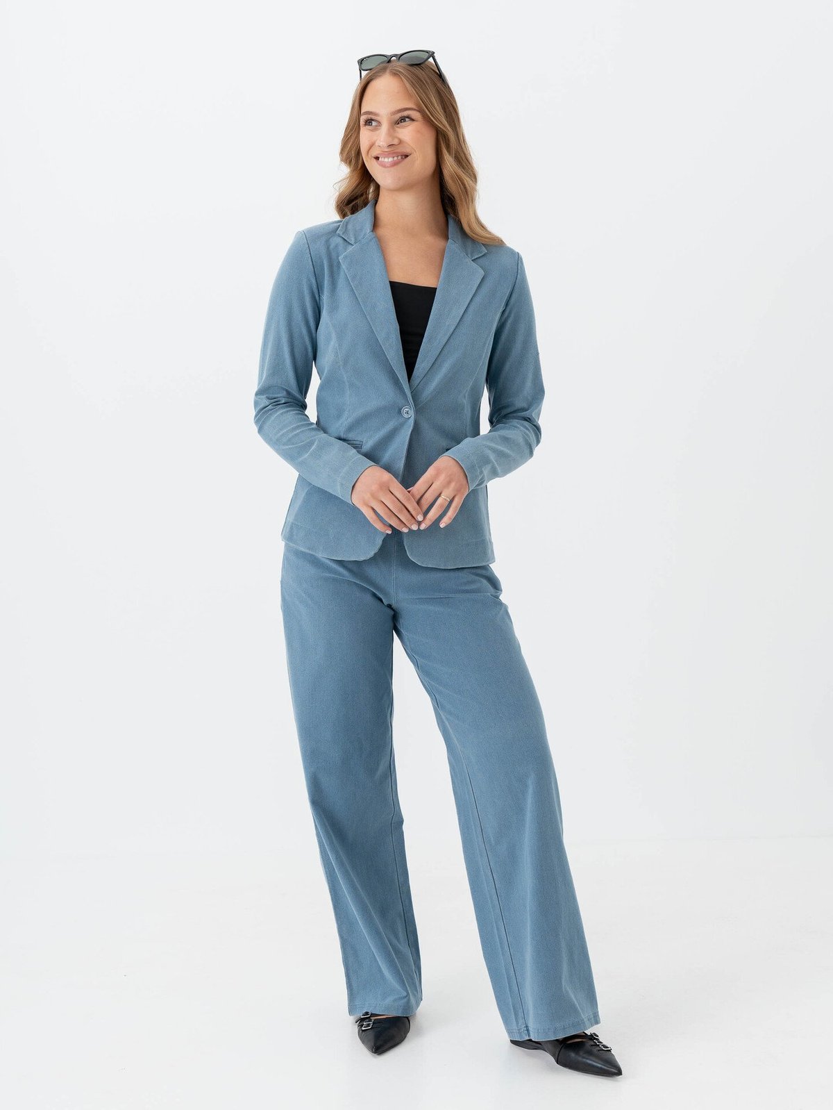 Ichi Kate Denerim Blazer Denim Light Blue