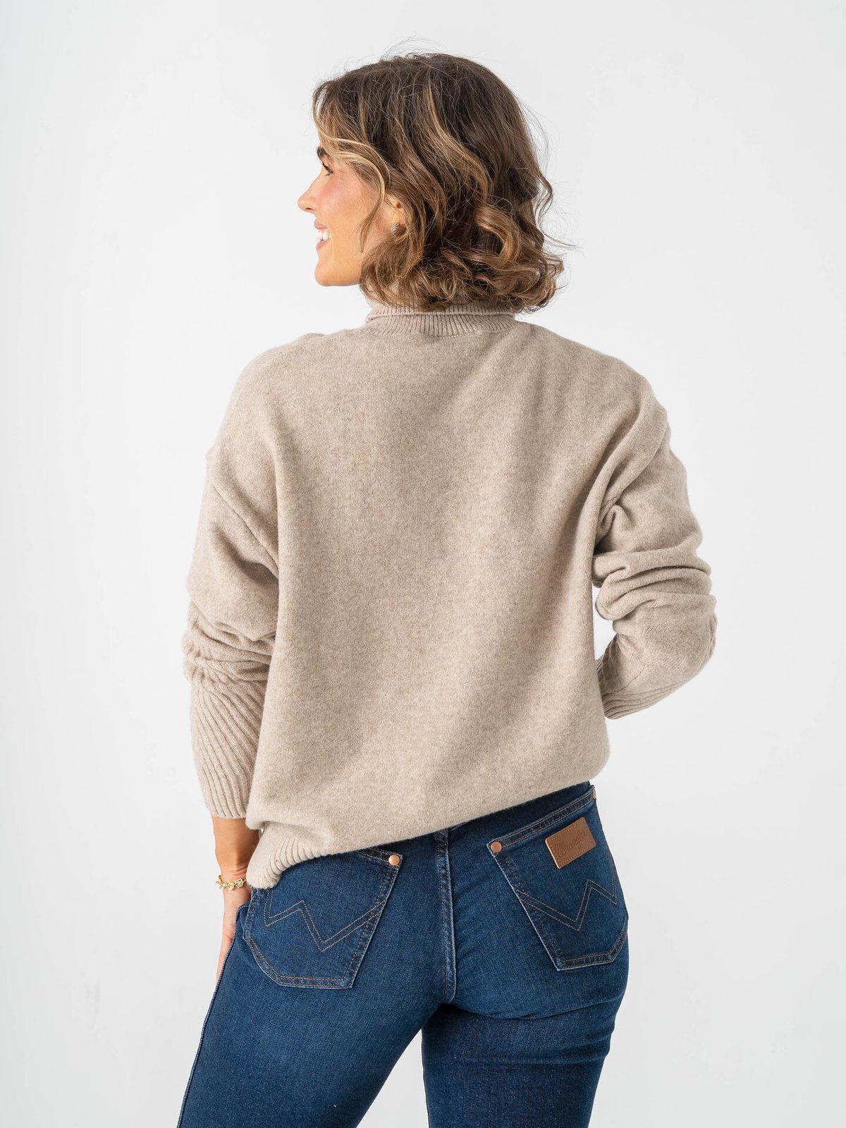 Ichi Dasila Long Sleeve 3 Oatmeal Melange