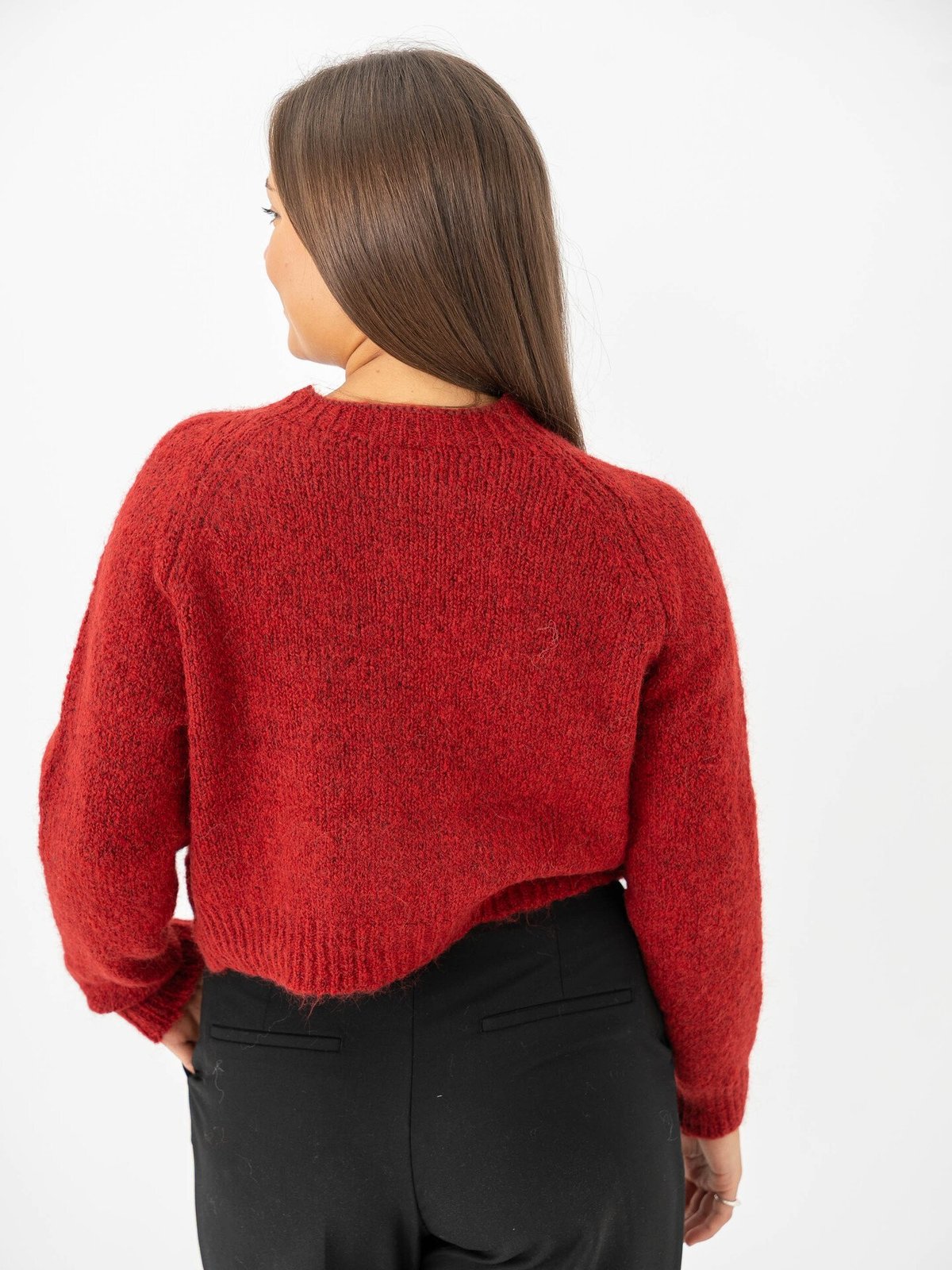Ichi Belablue Cardigan Red Dahlia