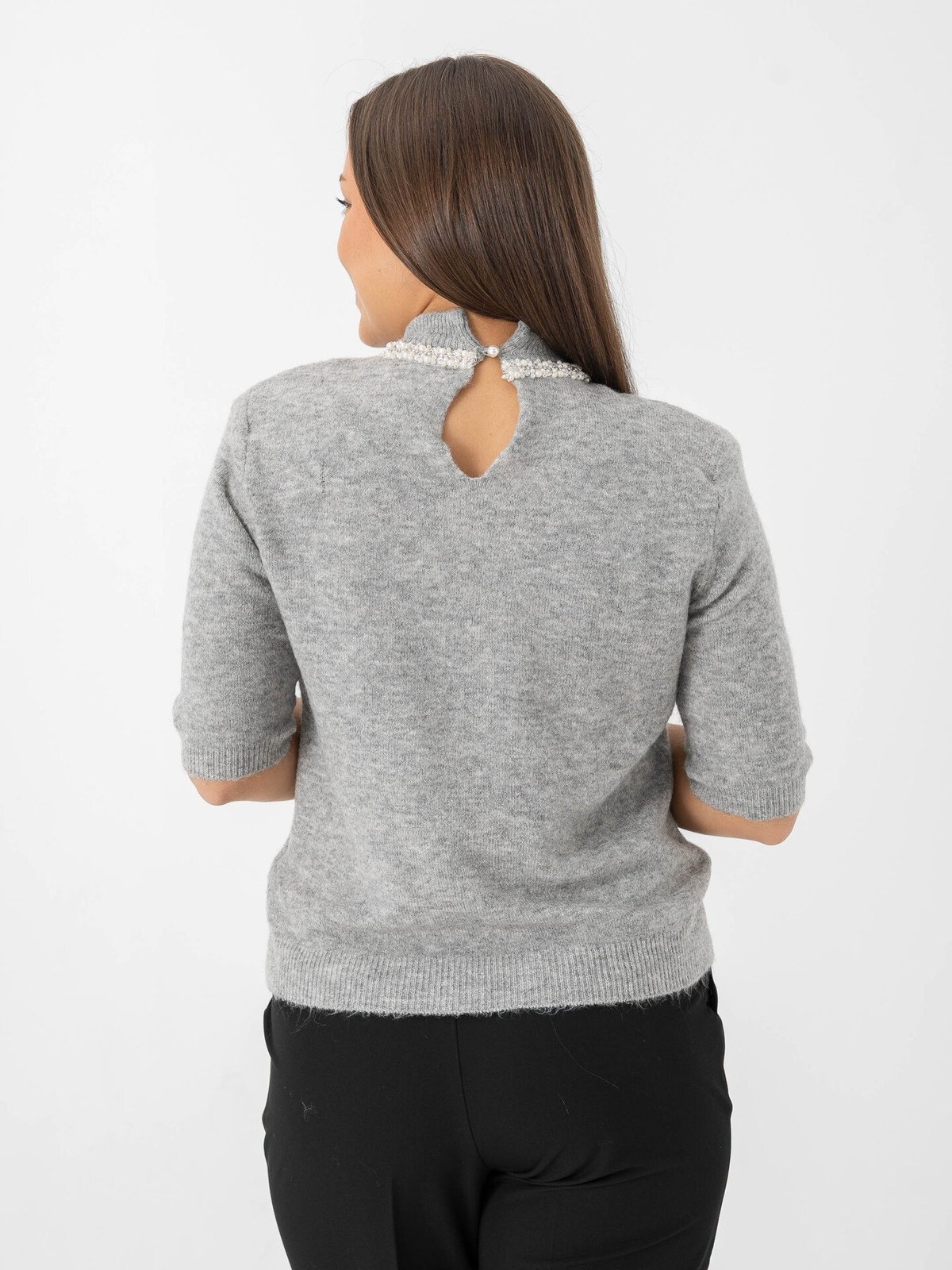 Ichi Macon Short Sleeve Grey melange