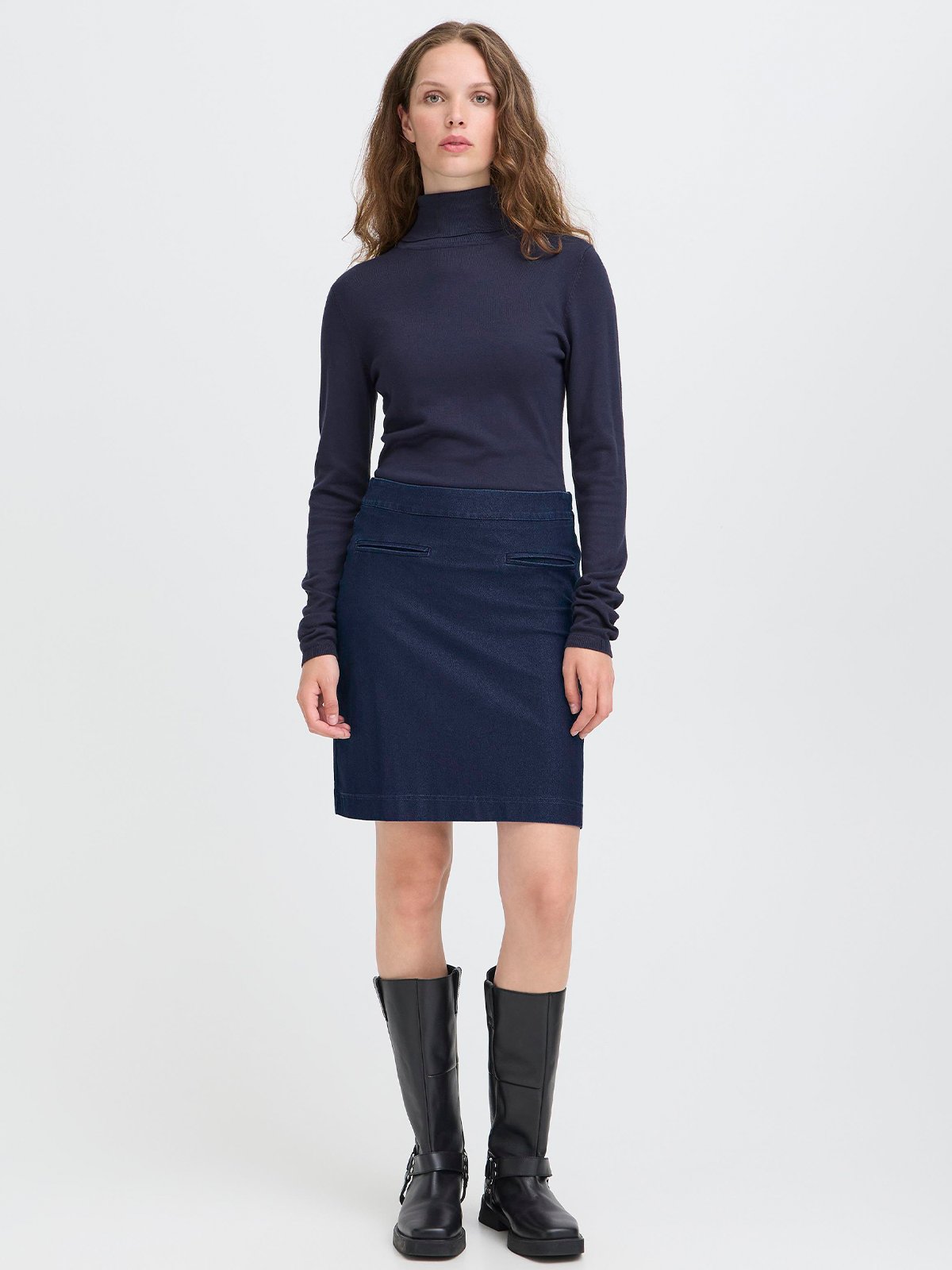 Ichi Kate Denim Skirt Denim